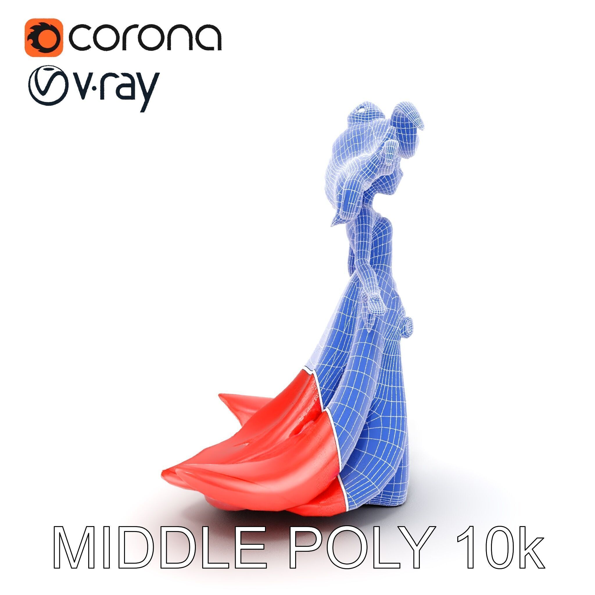Elegant Princess Character Model  Rigged and Animated Low-poly 3D model_36
