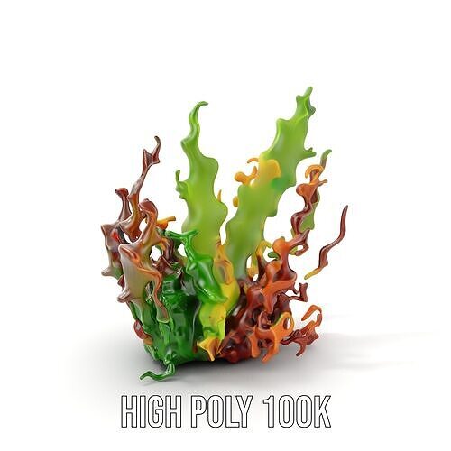Colorful Seaweed Model Pack  High Detail D Render Low-poly 3D model