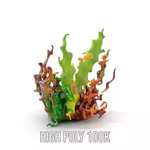Colorful Seaweed Model Pack  High Detail D Render Low-poly 3D model