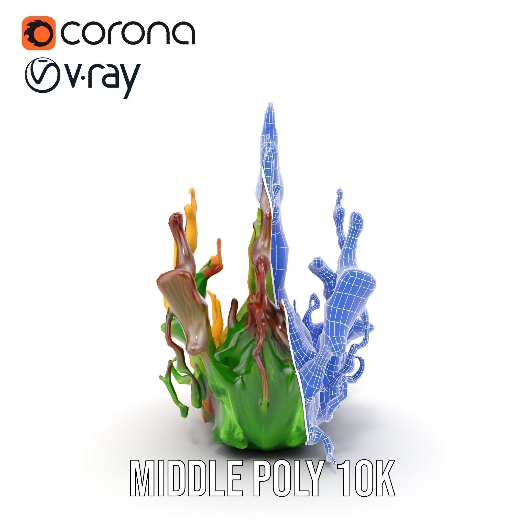 Colorful Seaweed Model Pack High Detail D Render Low-poly 3D model_30