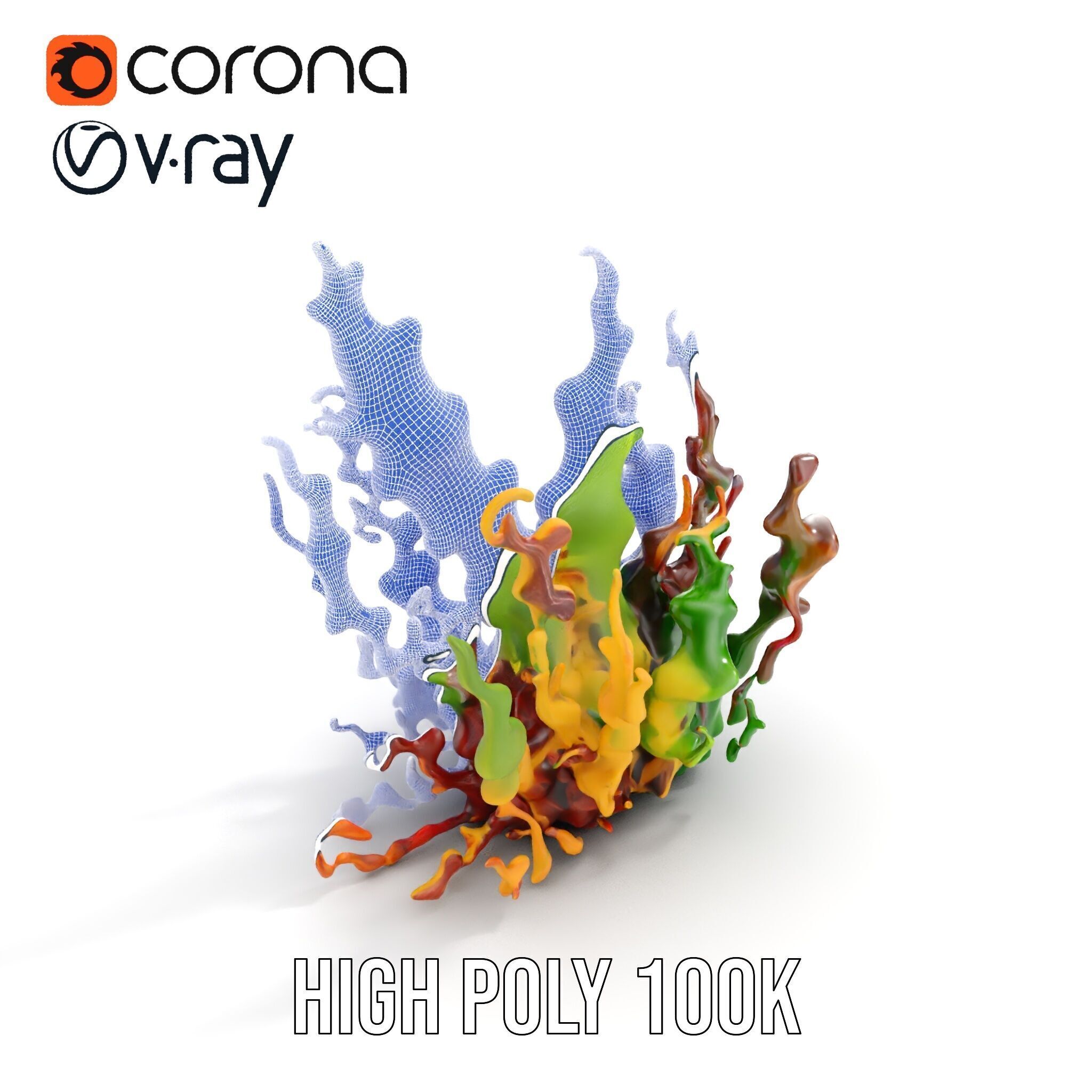 Colorful Seaweed Model Pack High Detail D Render Low-poly 3D model_35
