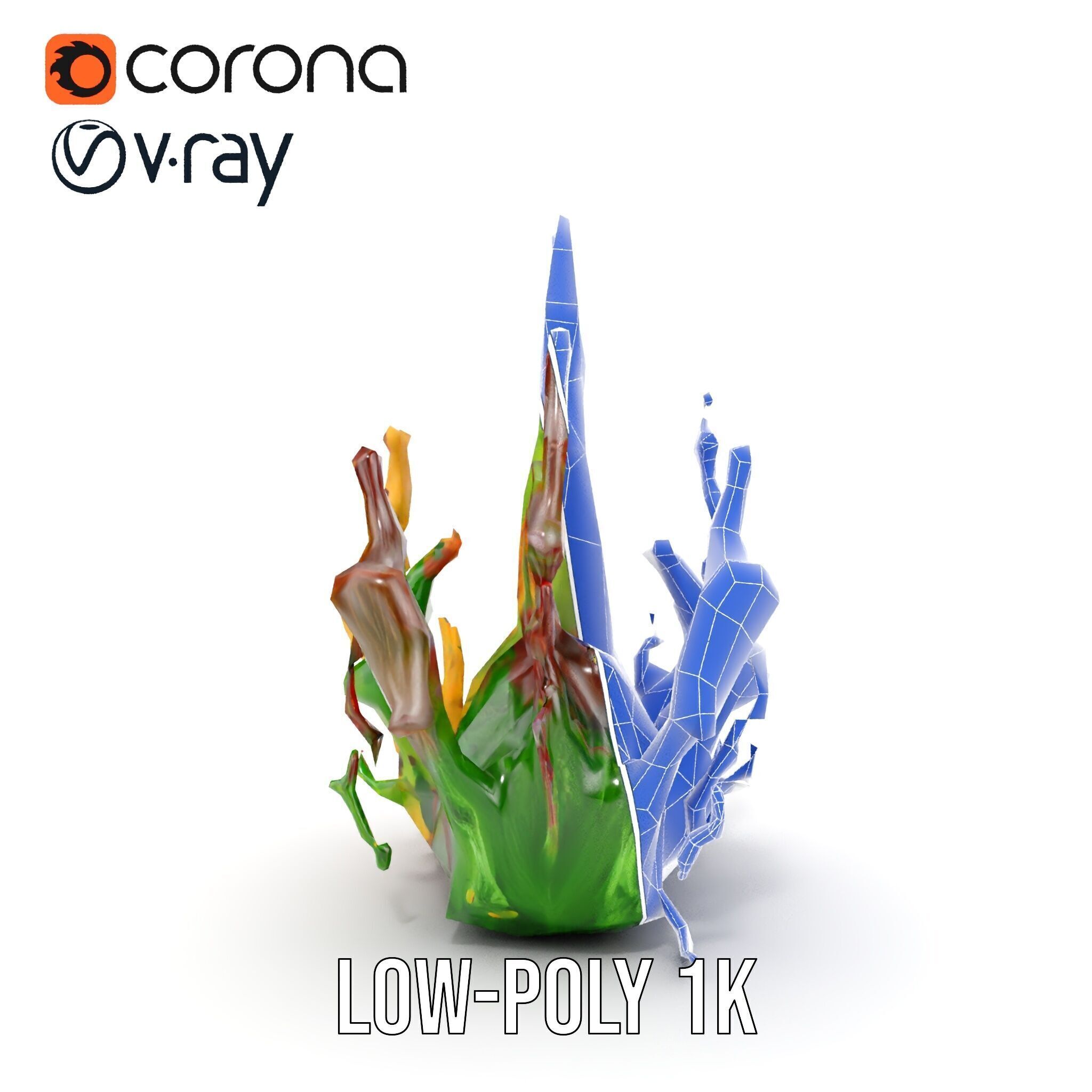 Colorful Seaweed Model Pack High Detail D Render Low-poly 3D model_13