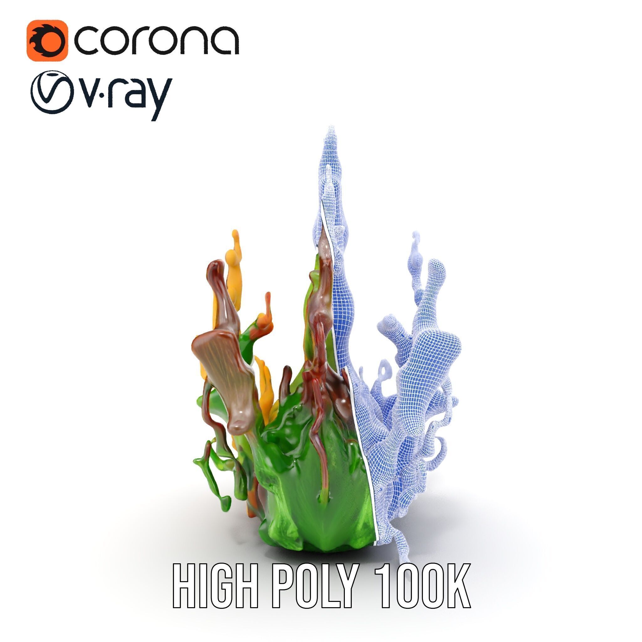 Colorful Seaweed Model Pack High Detail D Render Low-poly 3D model_32