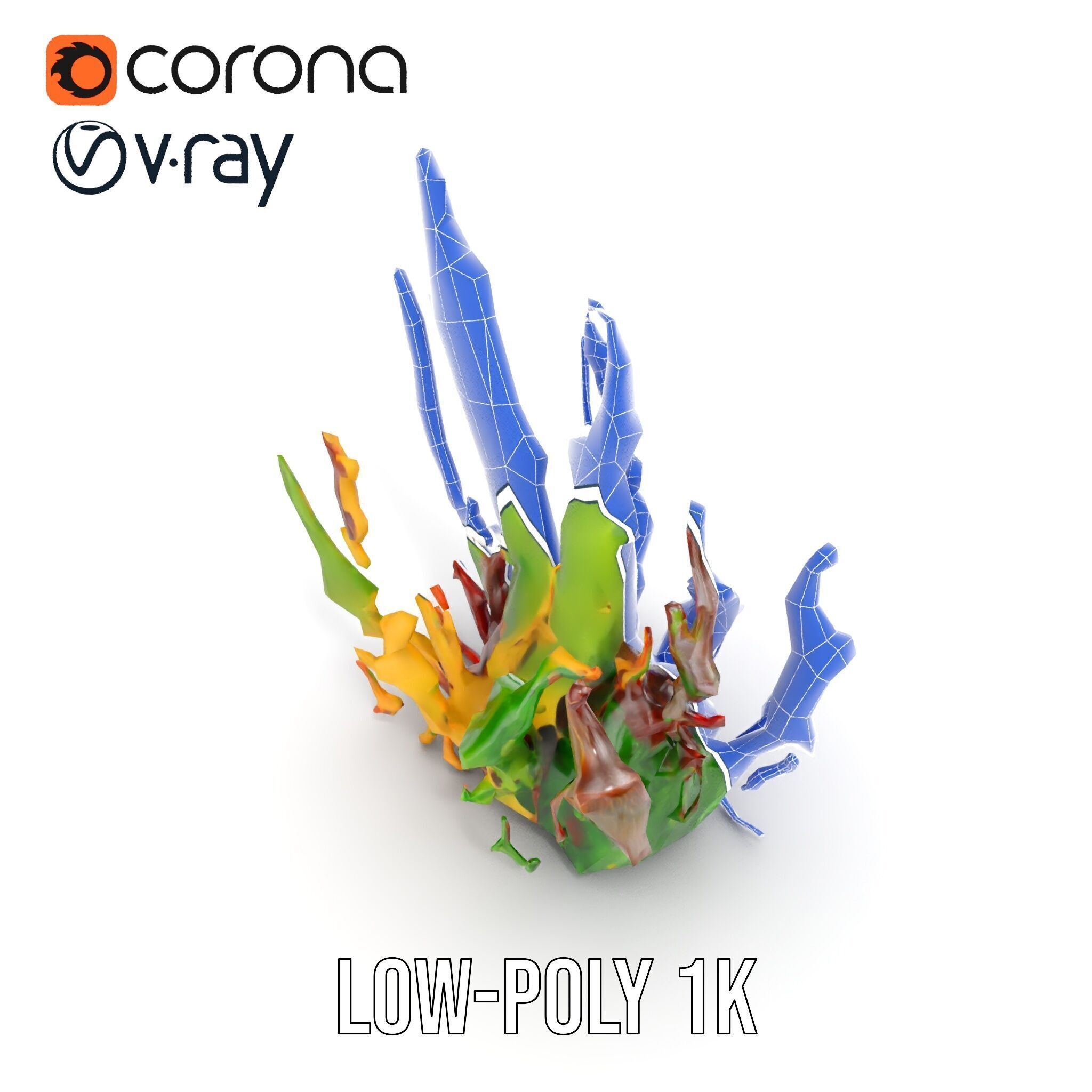 Colorful Seaweed Model Pack High Detail D Render Low-poly 3D model_23