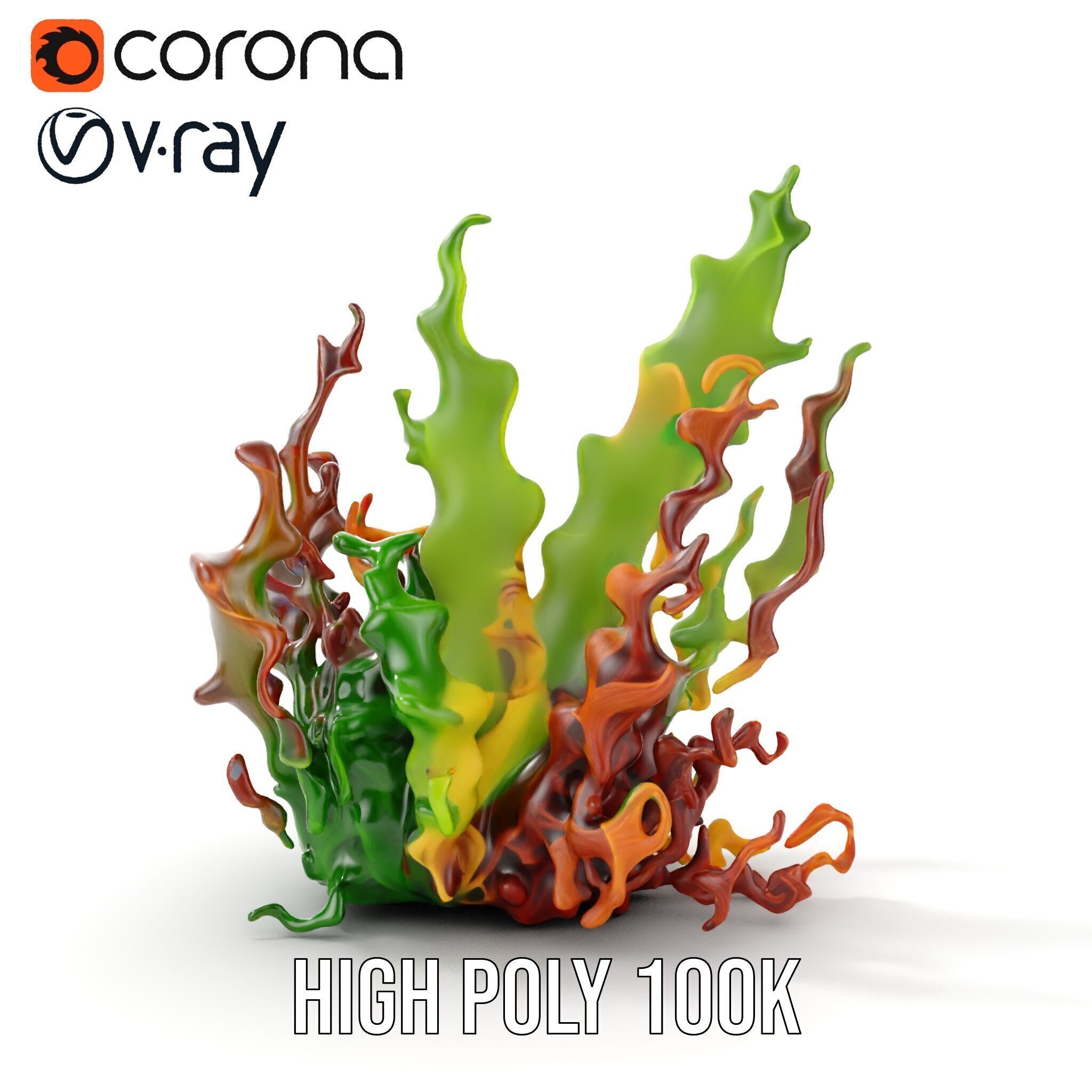 Colorful Seaweed Model Pack High Detail D Render Low-poly 3D model_27