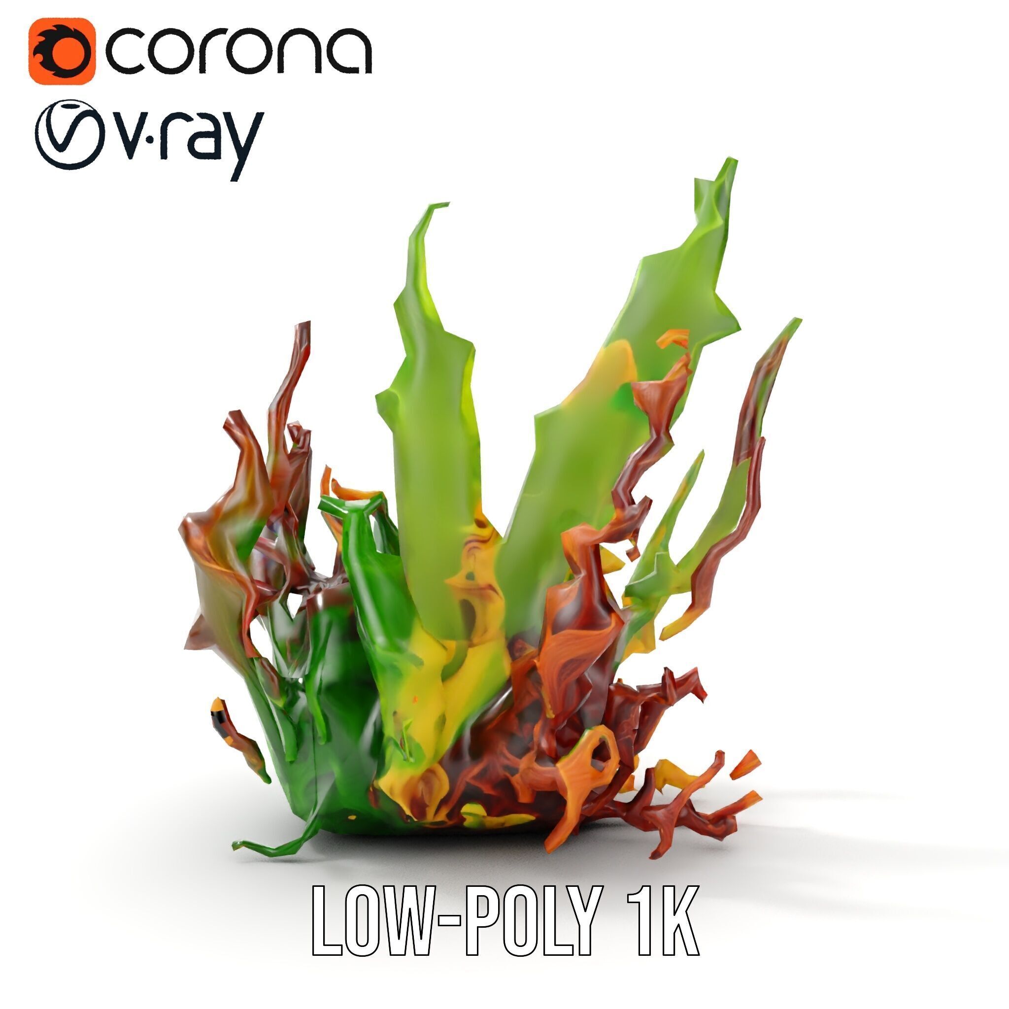Colorful Seaweed Model Pack High Detail D Render Low-poly 3D model_26