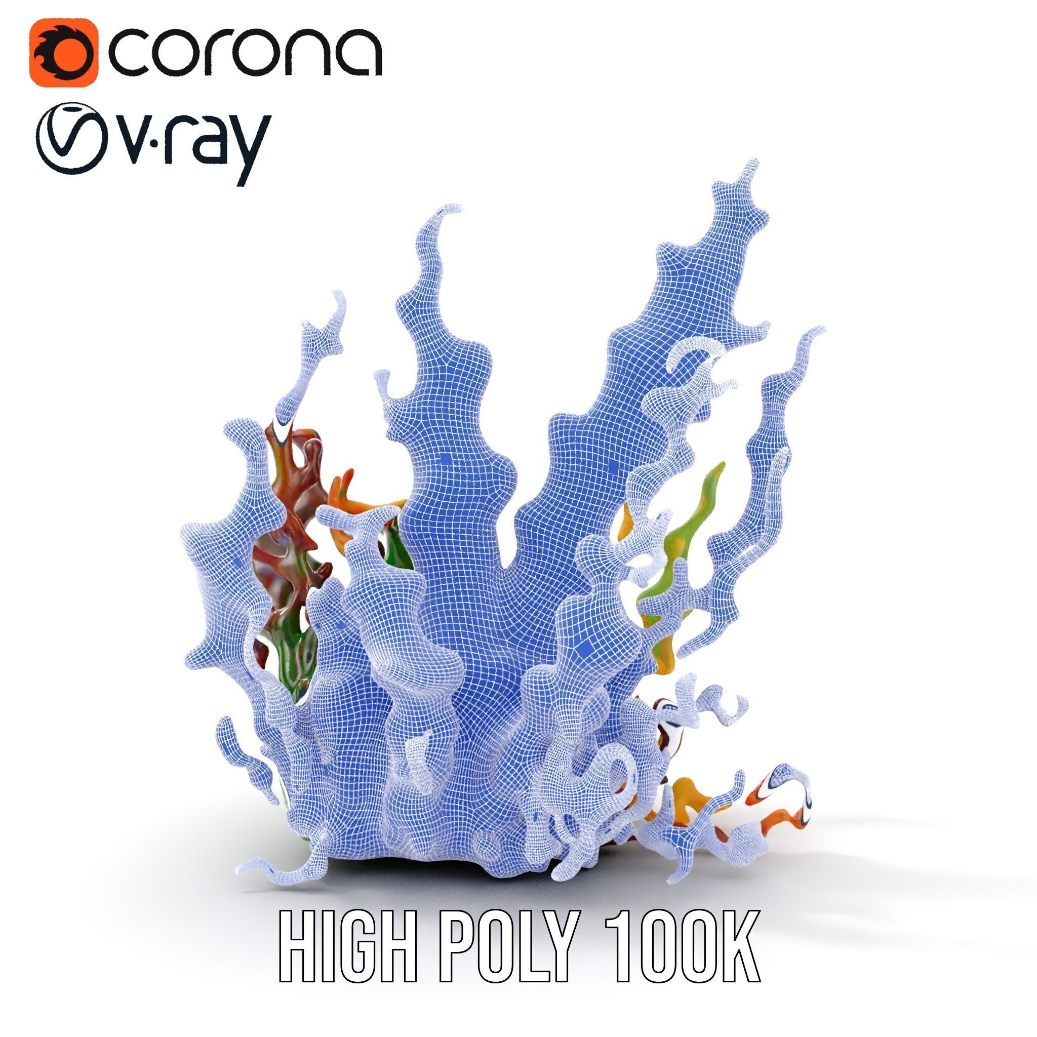 Colorful Seaweed Model Pack High Detail D Render Low-poly 3D model_36