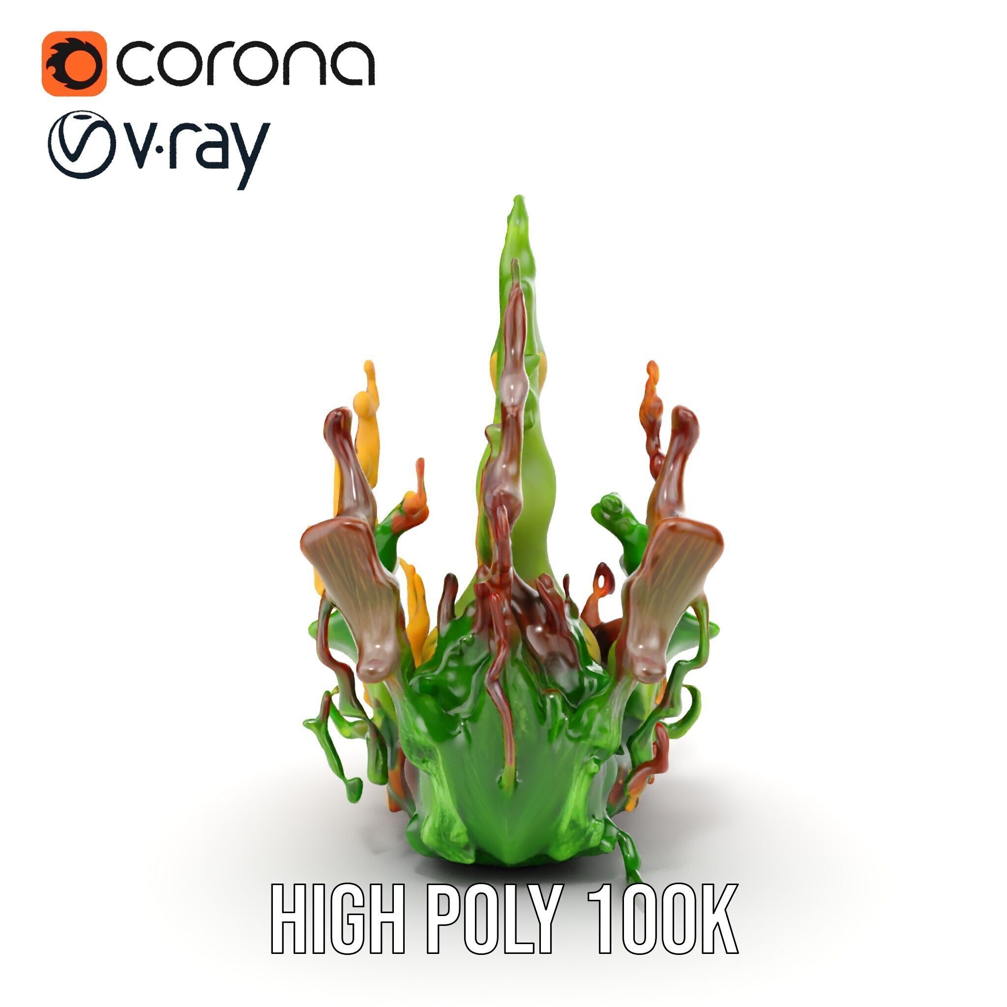 Colorful Seaweed Model Pack High Detail D Render Low-poly 3D model_37