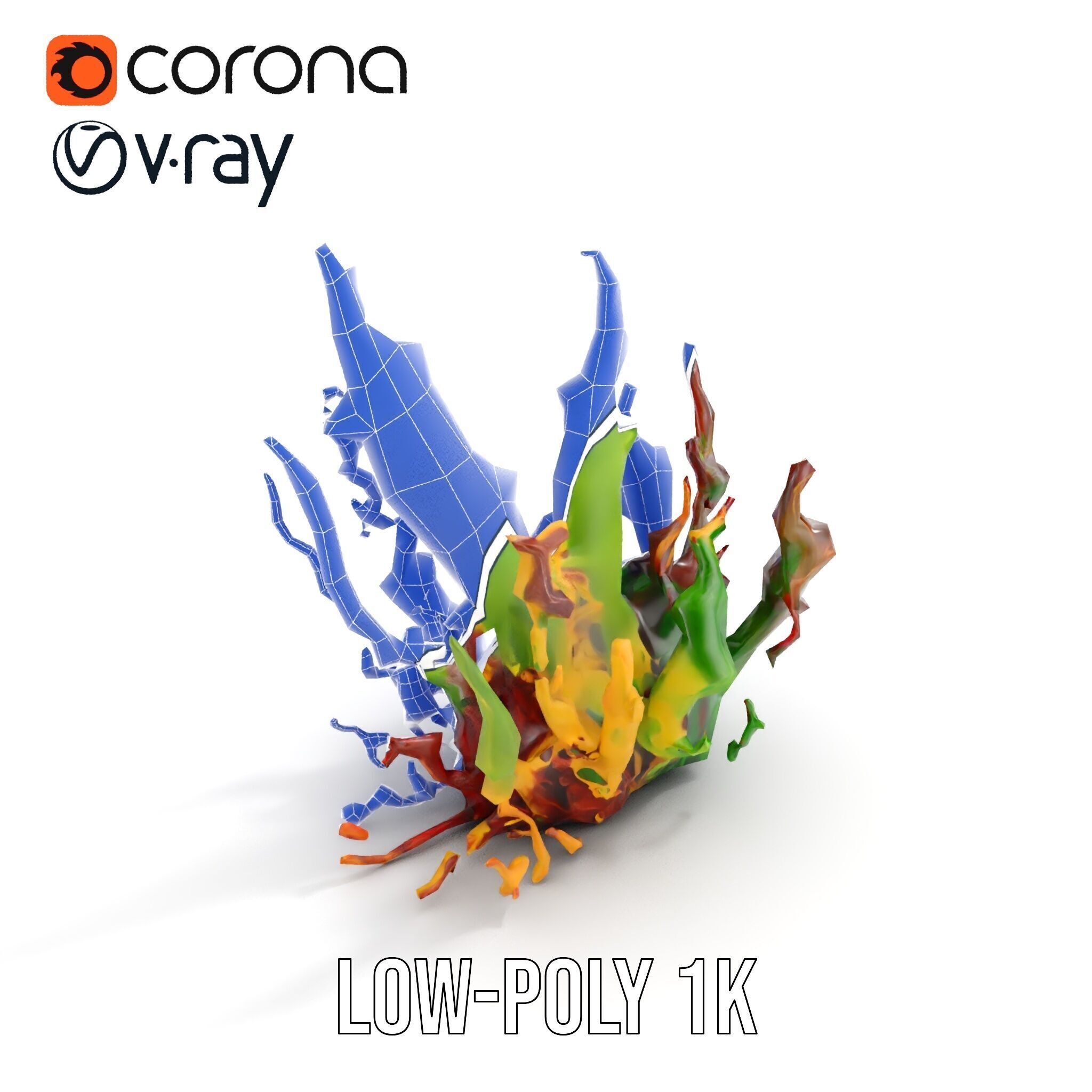 Colorful Seaweed Model Pack High Detail D Render Low-poly 3D model_16