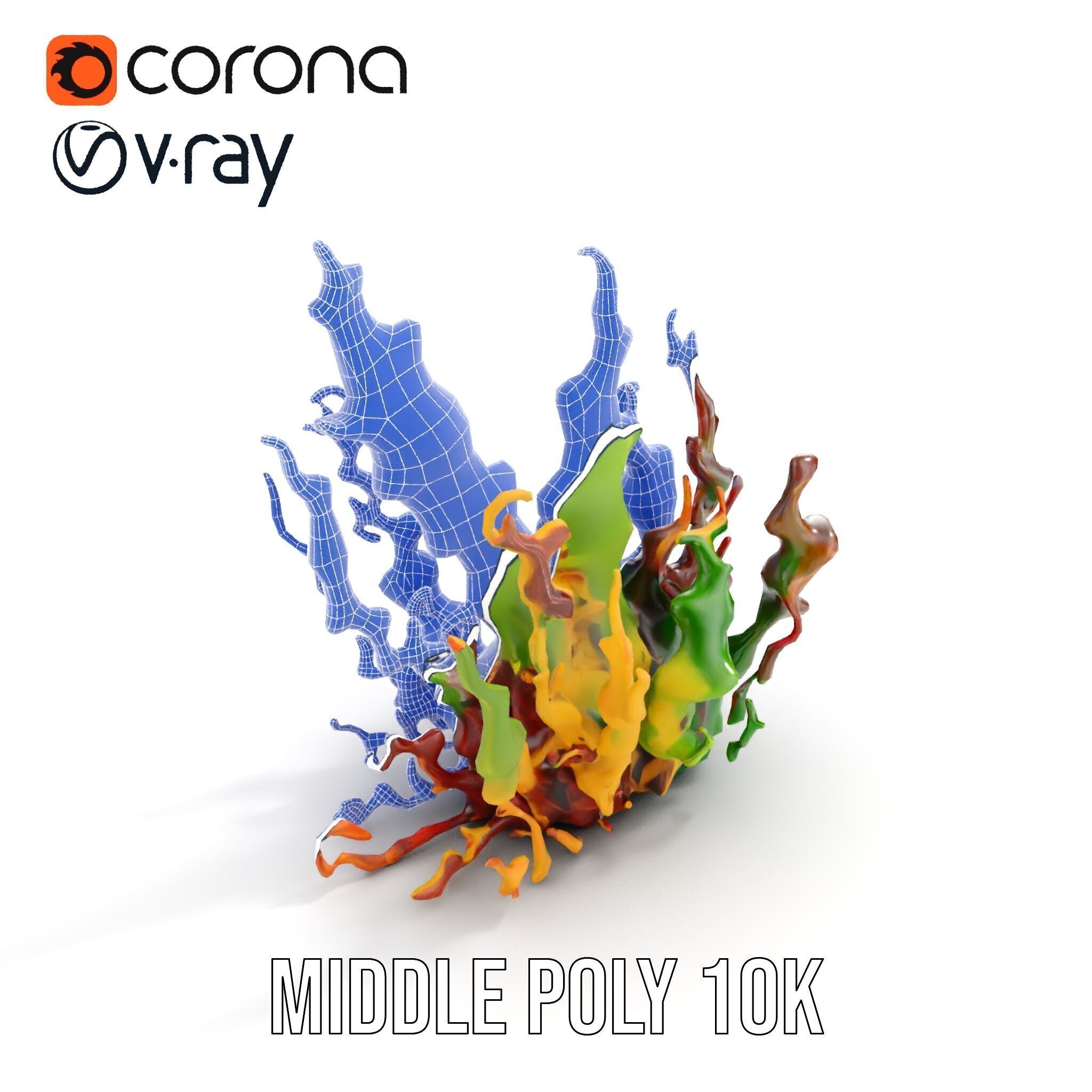 Colorful Seaweed Model Pack High Detail D Render Low-poly 3D model_9