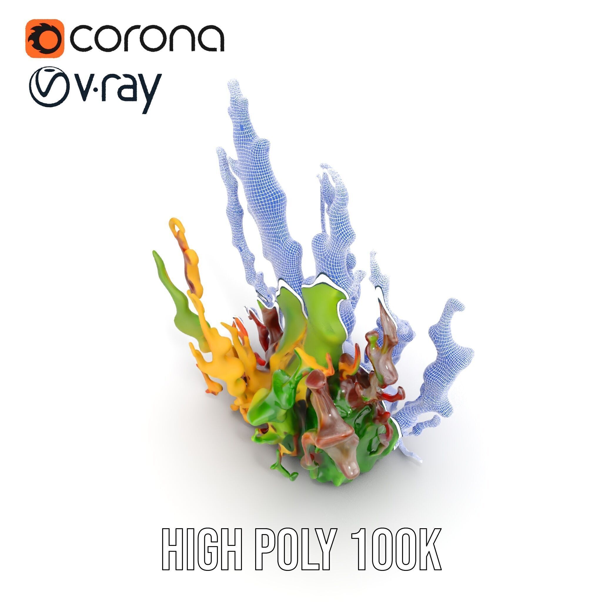 Colorful Seaweed Model Pack High Detail D Render Low-poly 3D model_38