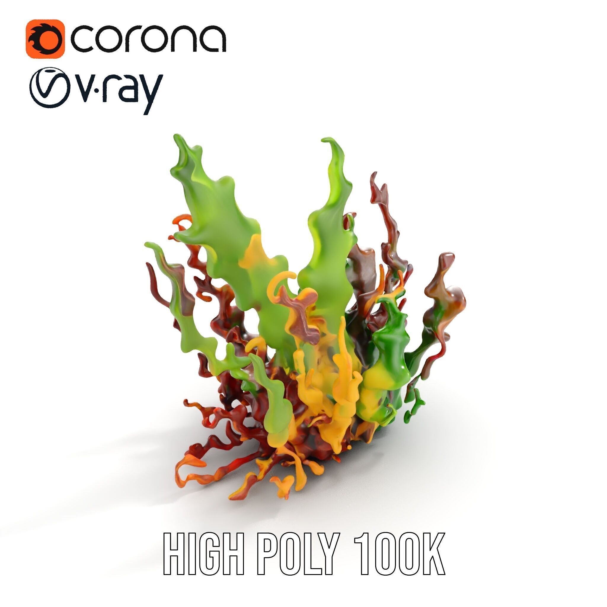 Colorful Seaweed Model Pack High Detail D Render Low-poly 3D model_21