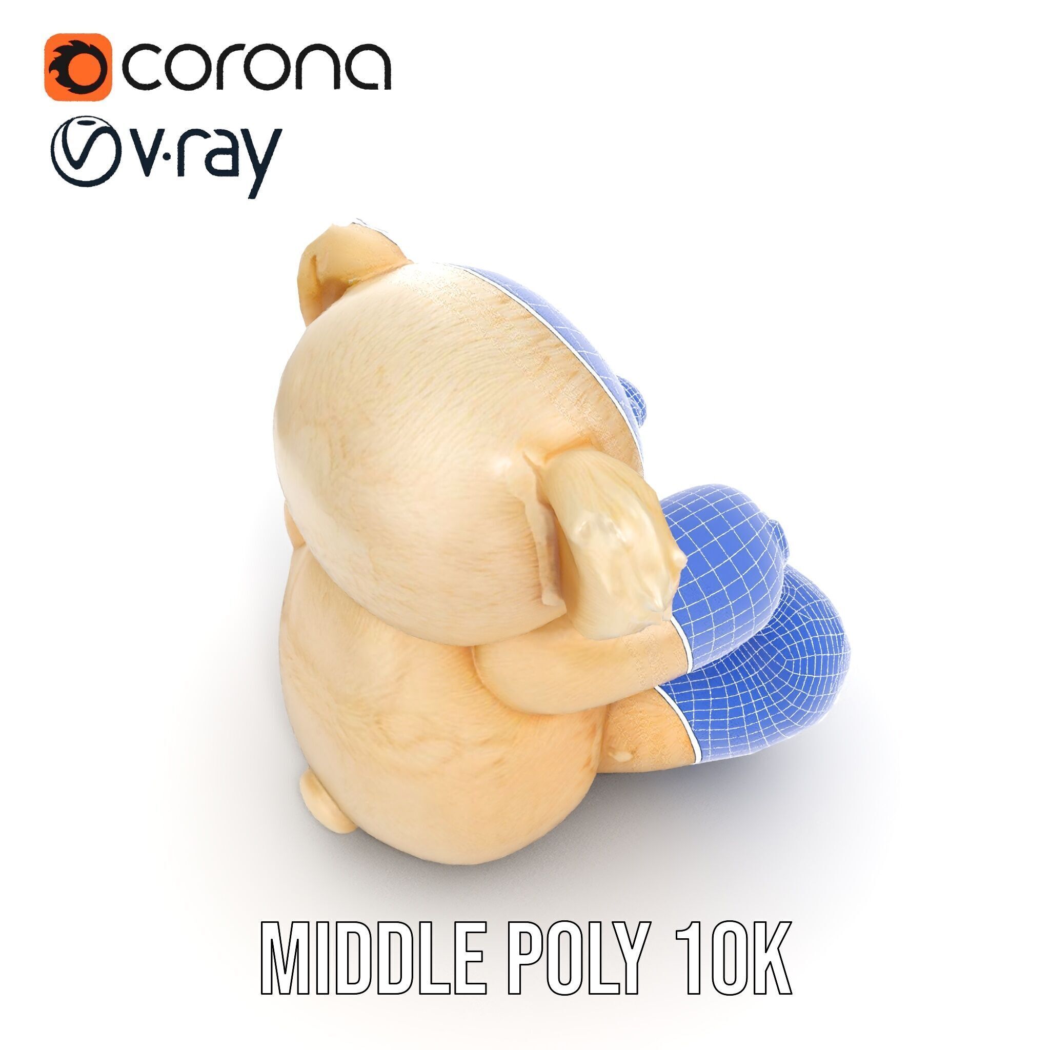 Teddy Bear Cute Plush Model Pack Low-poly 3D model_24