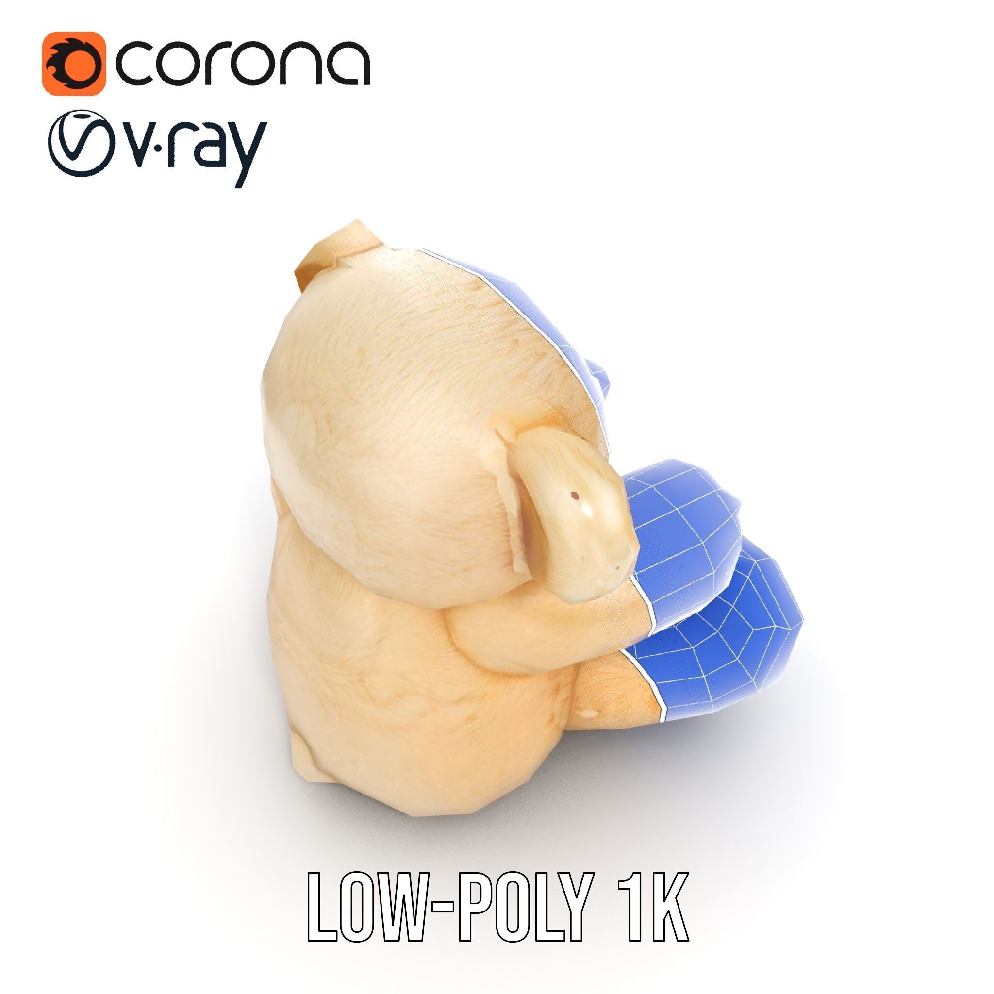 Teddy Bear Cute Plush Model Pack Low-poly 3D model_28