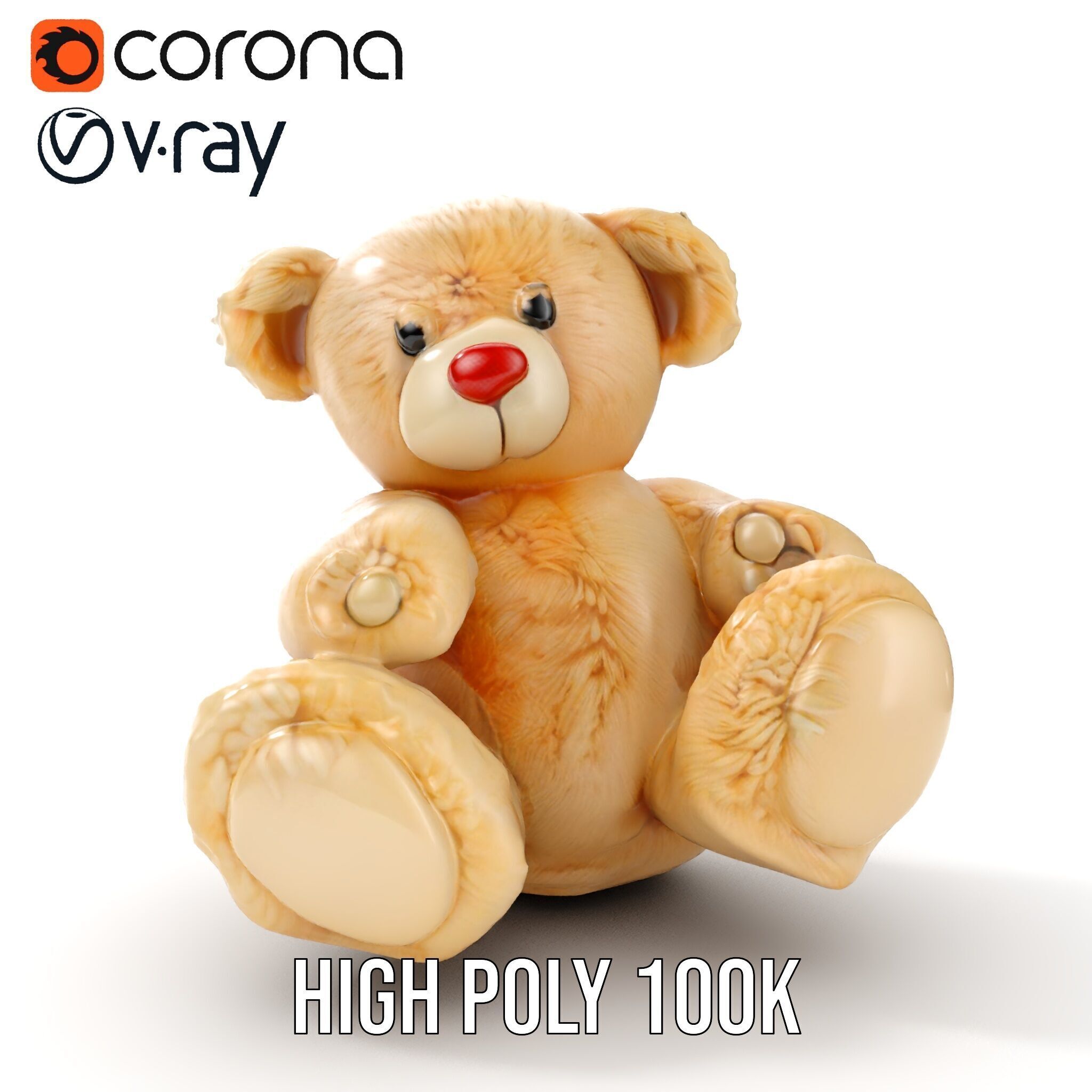 Teddy Bear Cute Plush Model Pack Low-poly 3D model_26