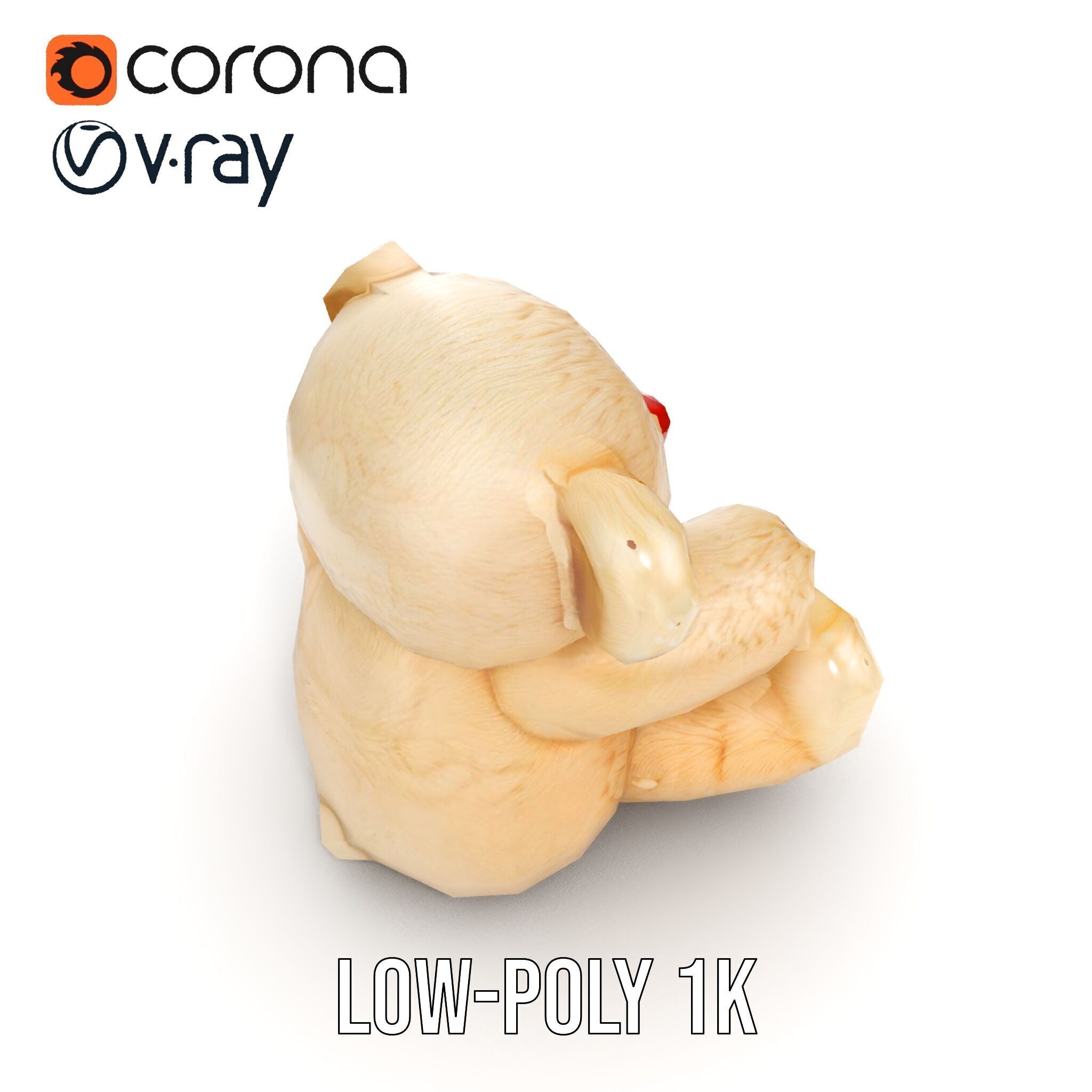 Teddy Bear Cute Plush Model Pack Low-poly 3D model_13