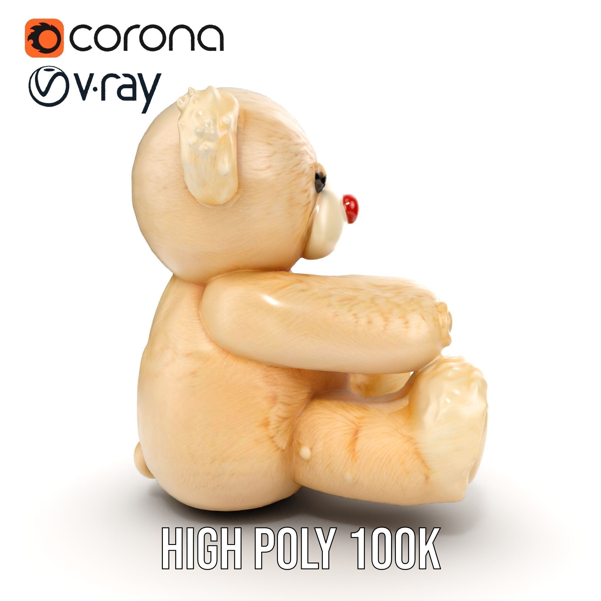 Teddy Bear Cute Plush Model Pack Low-poly 3D model_29