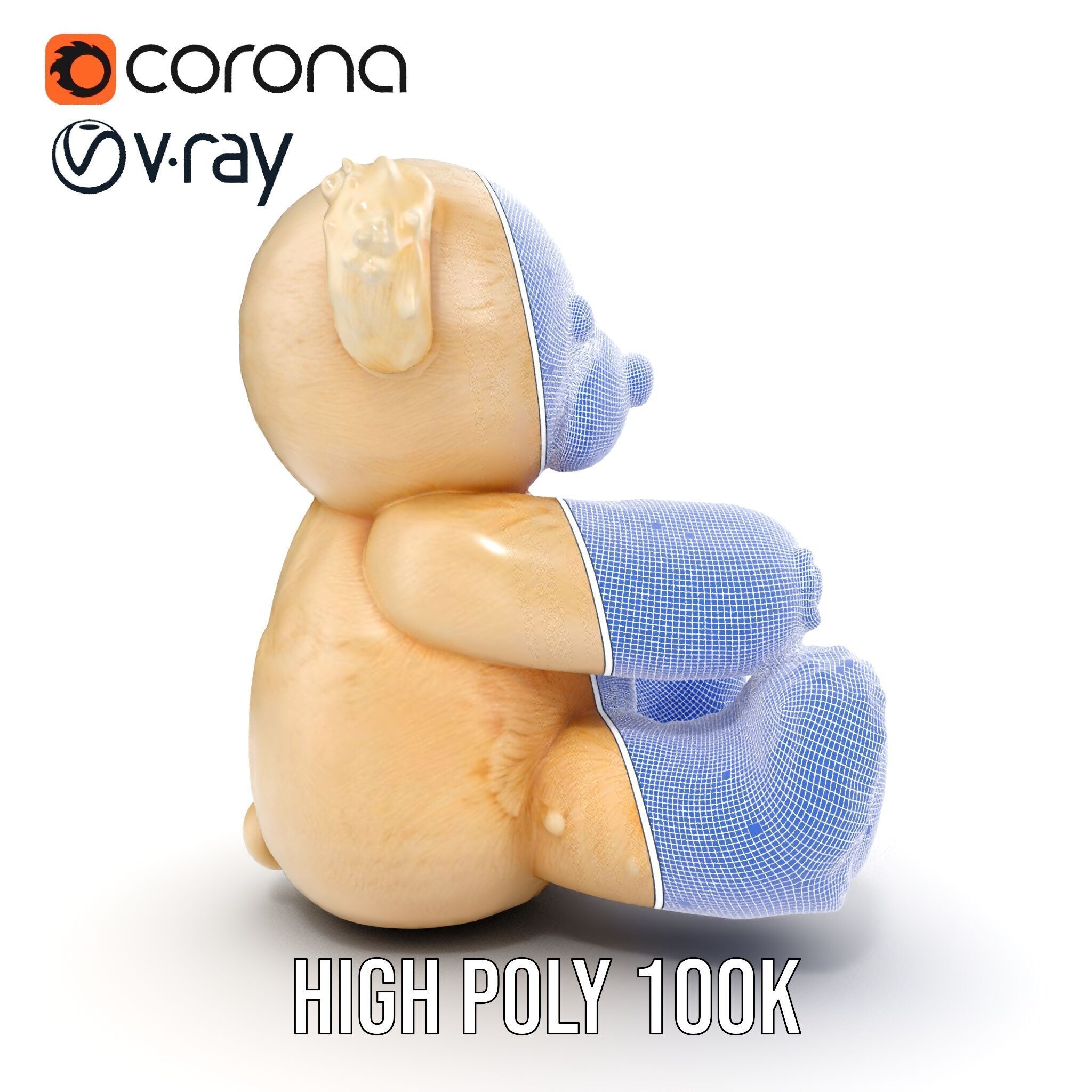 Teddy Bear Cute Plush Model Pack Low-poly 3D model_38