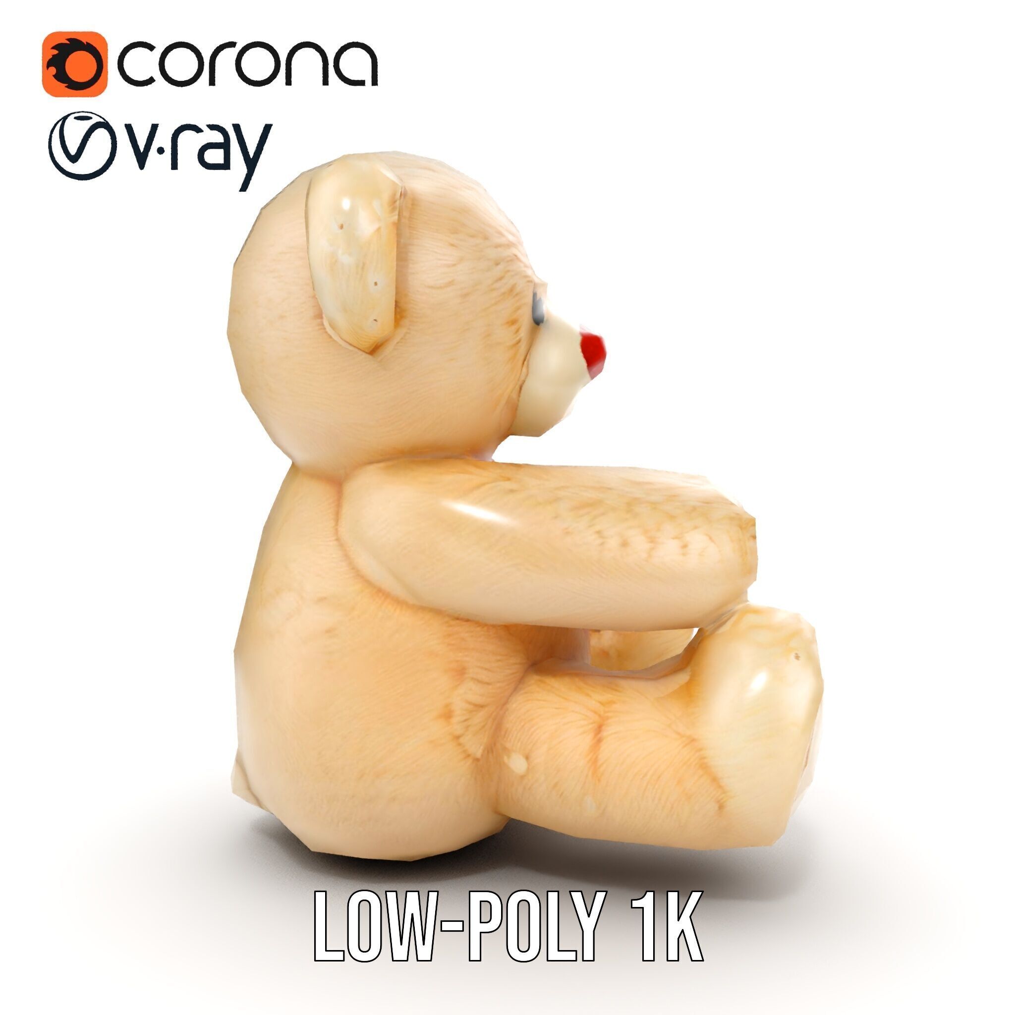 Teddy Bear Cute Plush Model Pack Low-poly 3D model_10