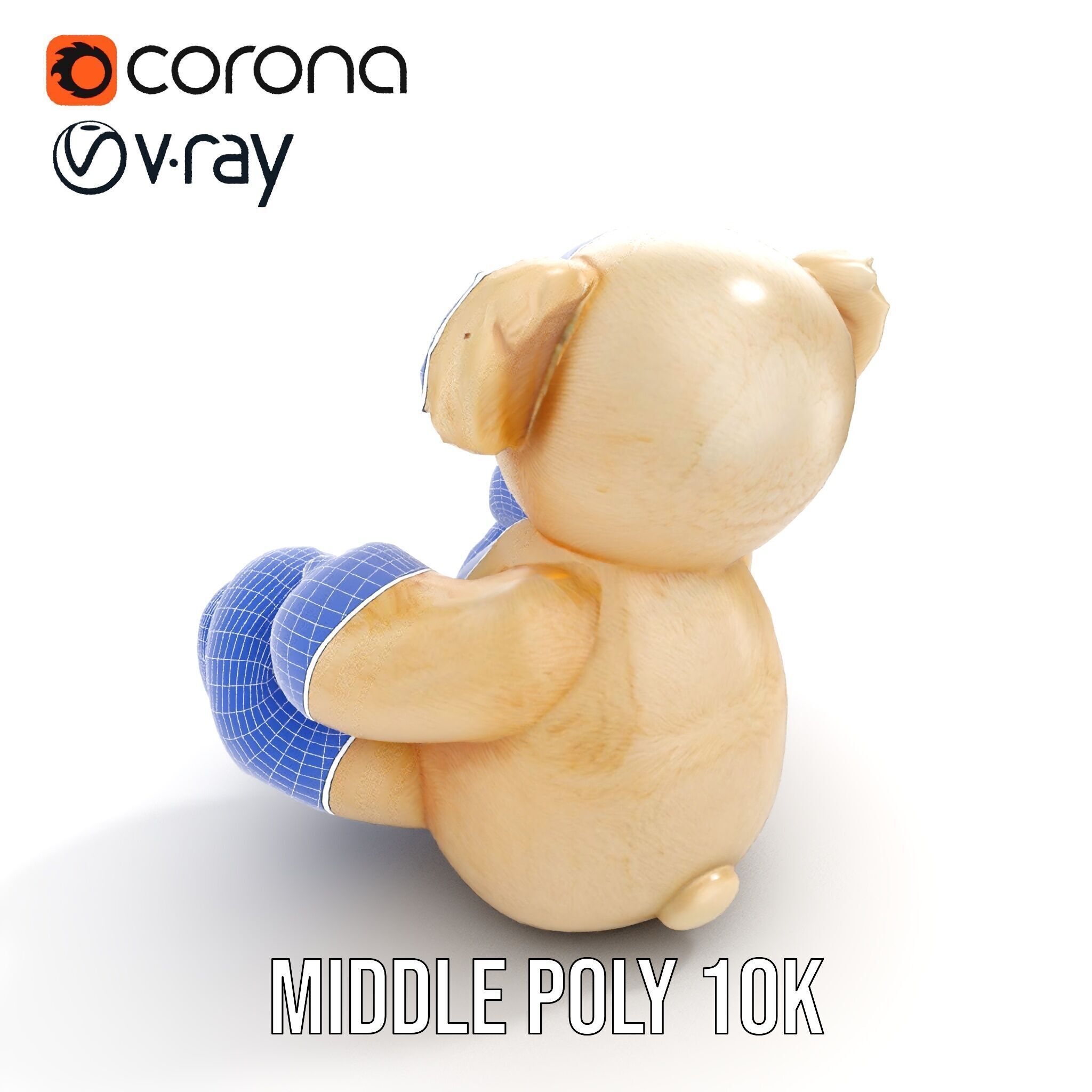 Teddy Bear Cute Plush Model Pack Low-poly 3D model_15