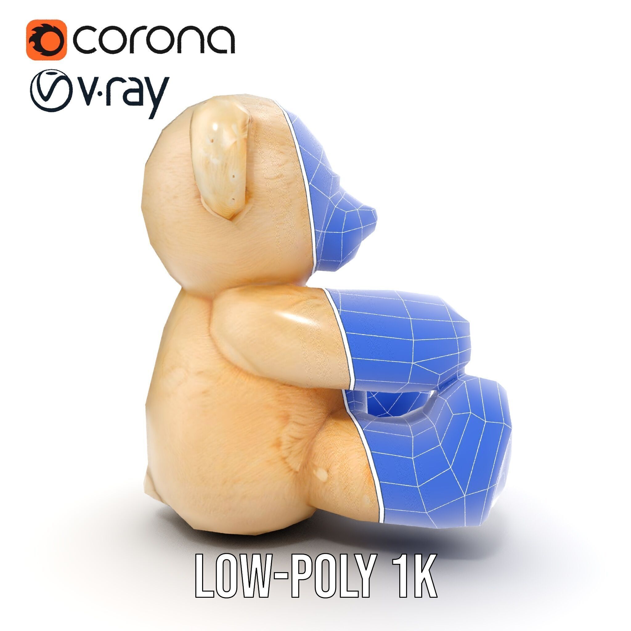 Teddy Bear Cute Plush Model Pack Low-poly 3D model_31