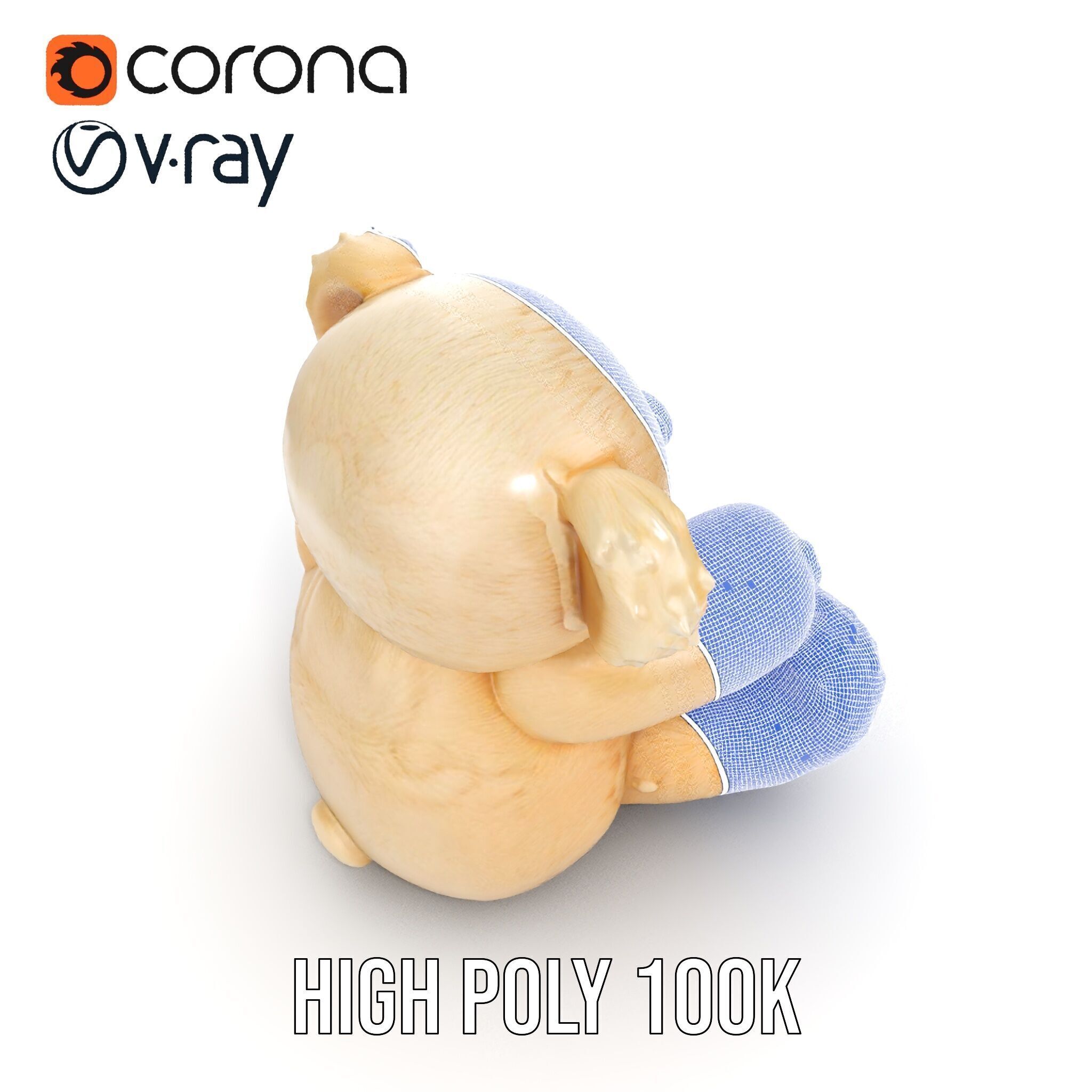 Teddy Bear Cute Plush Model Pack Low-poly 3D model_37