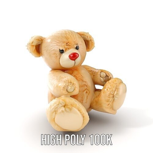 Teddy Bear Cute Plush Model Pack Low-poly 3D model