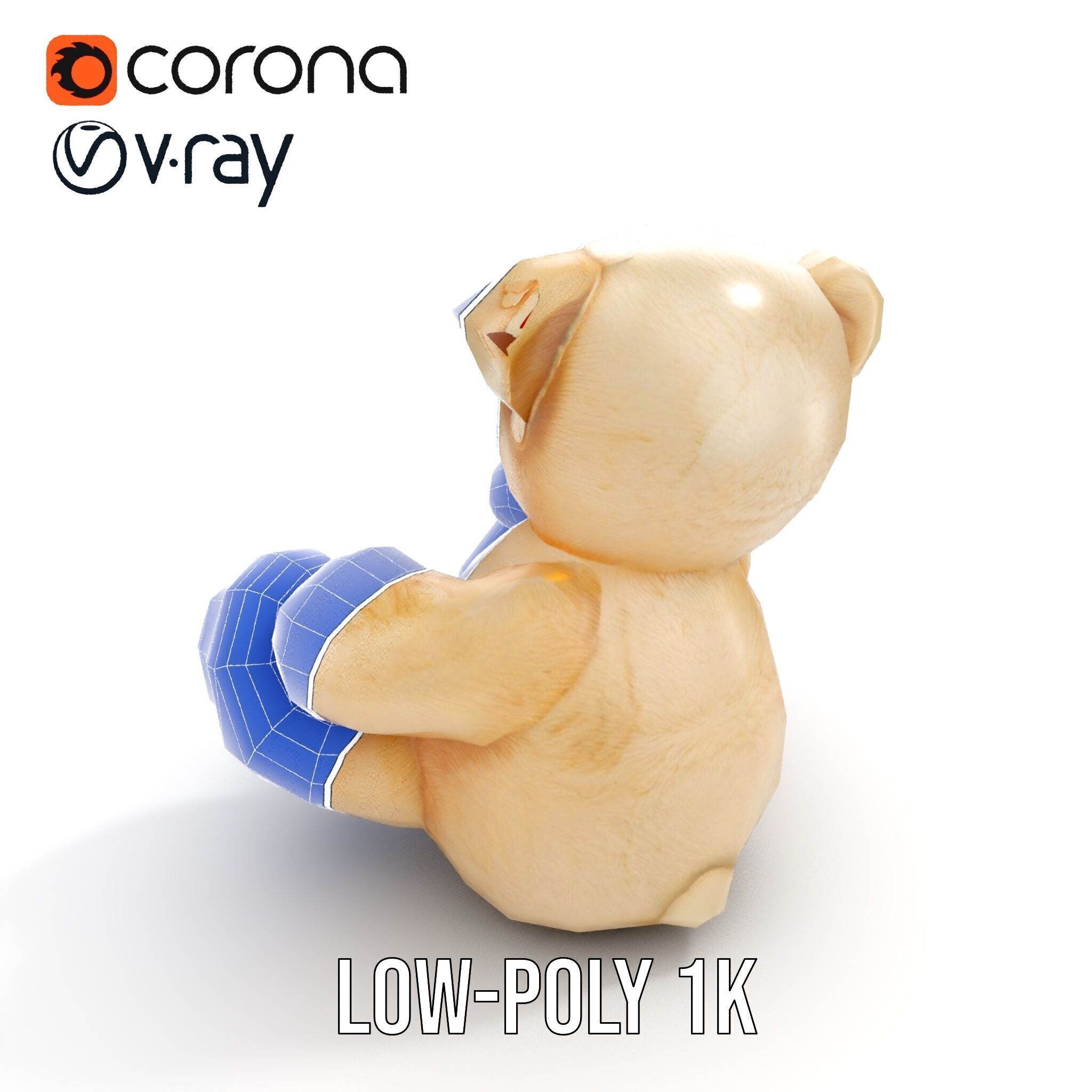 Teddy Bear Cute Plush Model Pack Low-poly 3D model_25