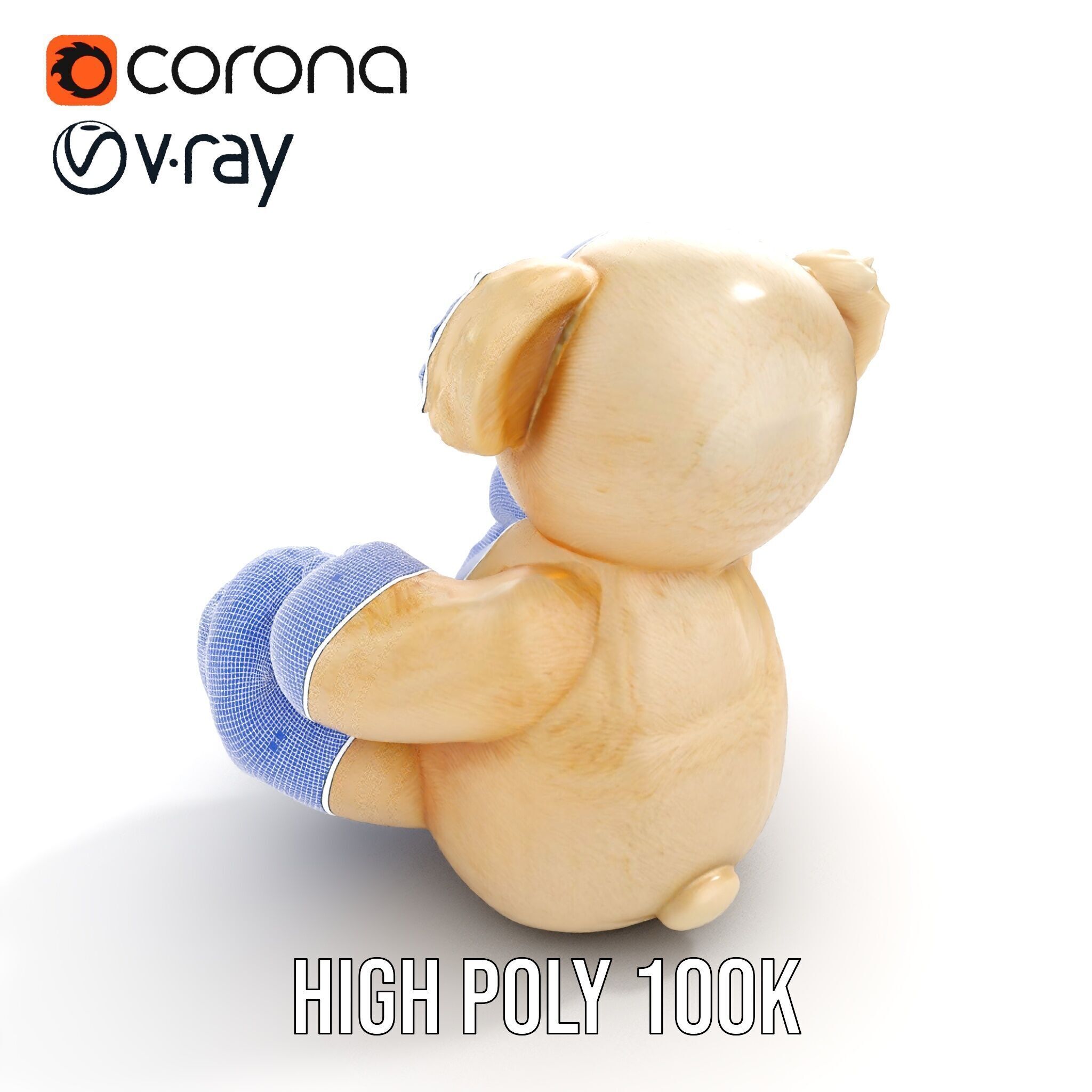 Teddy Bear Cute Plush Model Pack Low-poly 3D model_32