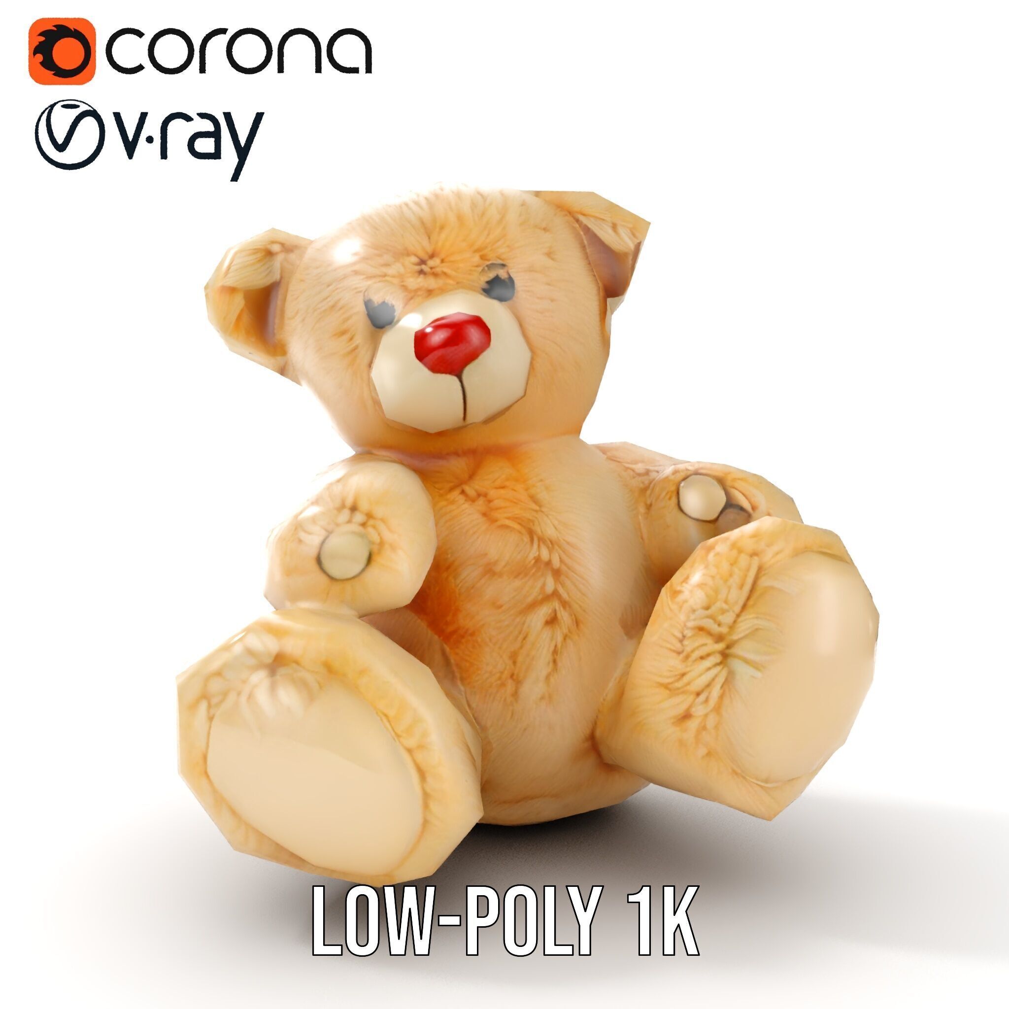 Teddy Bear Cute Plush Model Pack Low-poly 3D model_23