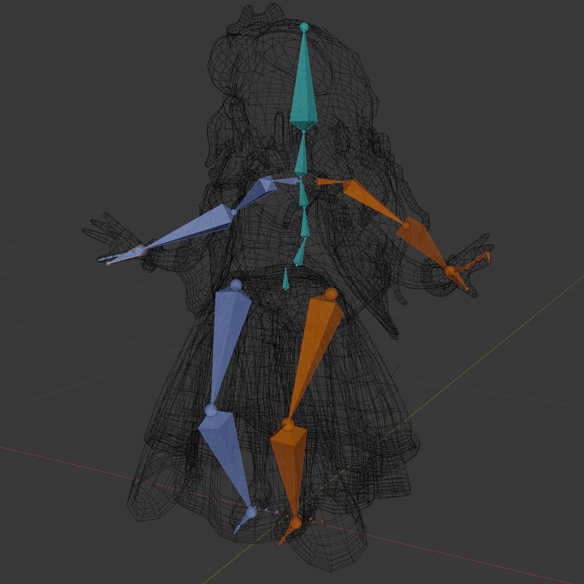 Princess Fantasy Character Model Rigged and Animated Low-poly 3D model_6
