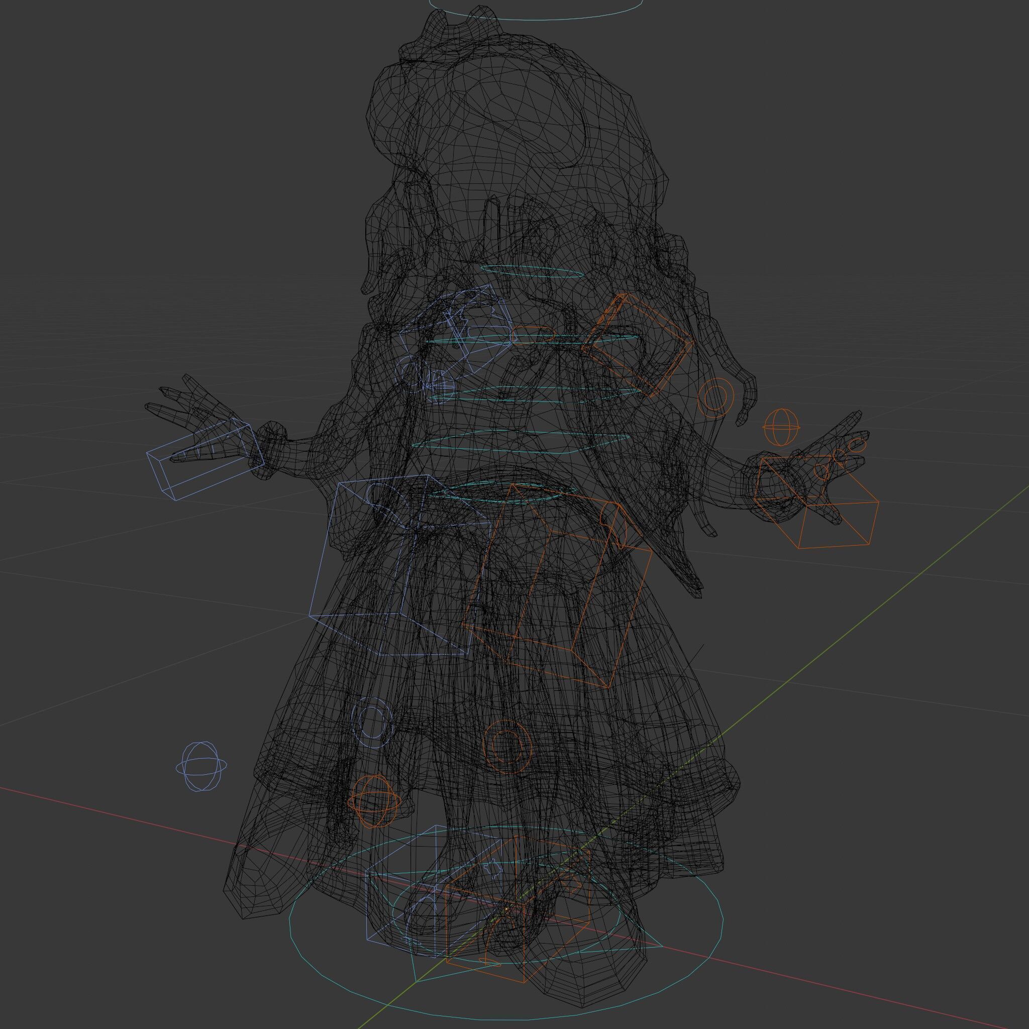 Princess Fantasy Character Model Rigged and Animated Low-poly 3D model_8