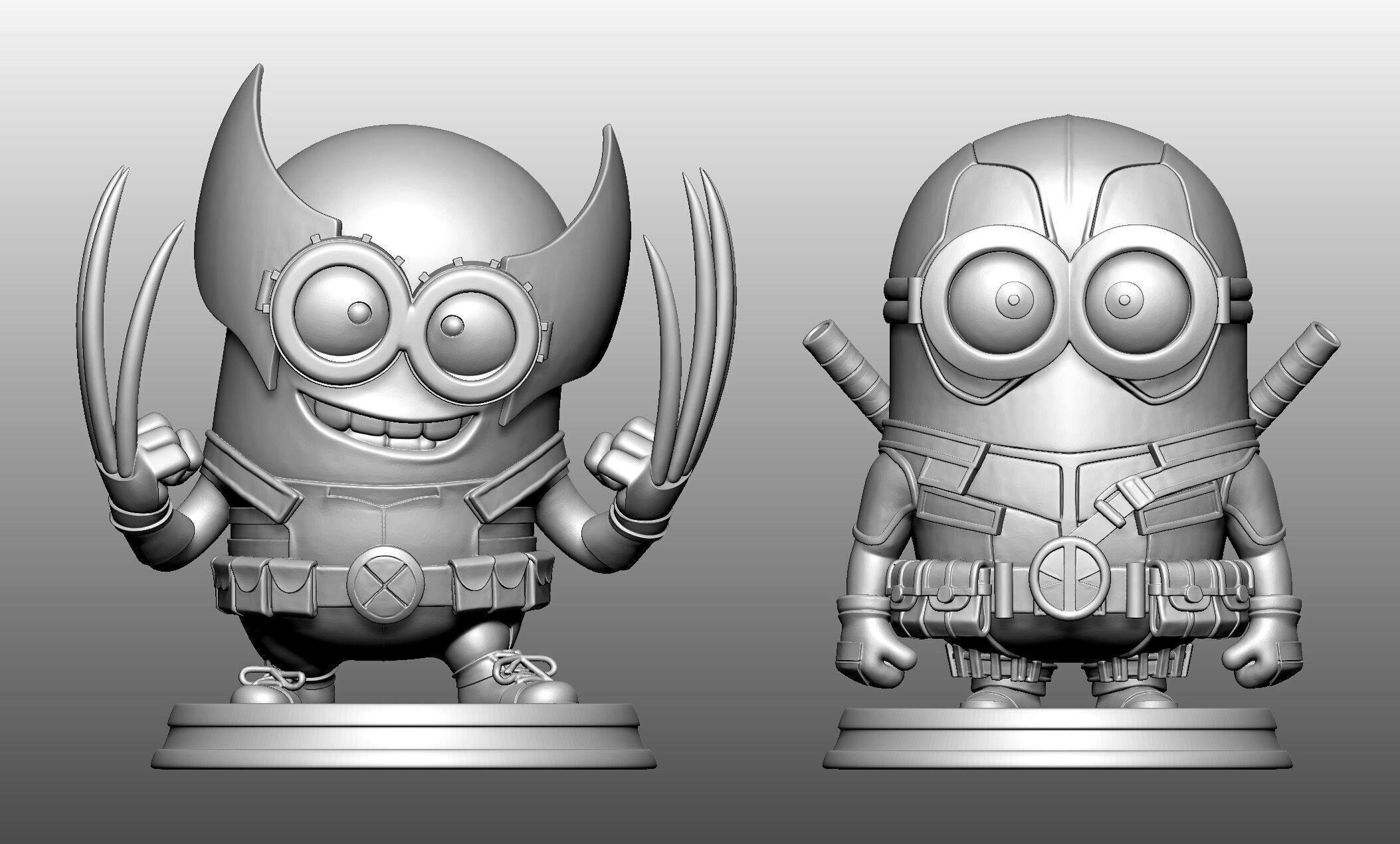 Minion X wolverine - deadpool 3D print model_4