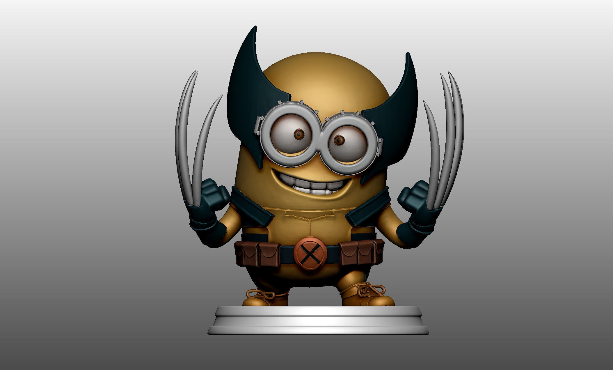 Minion X wolverine - deadpool 3D print model_1