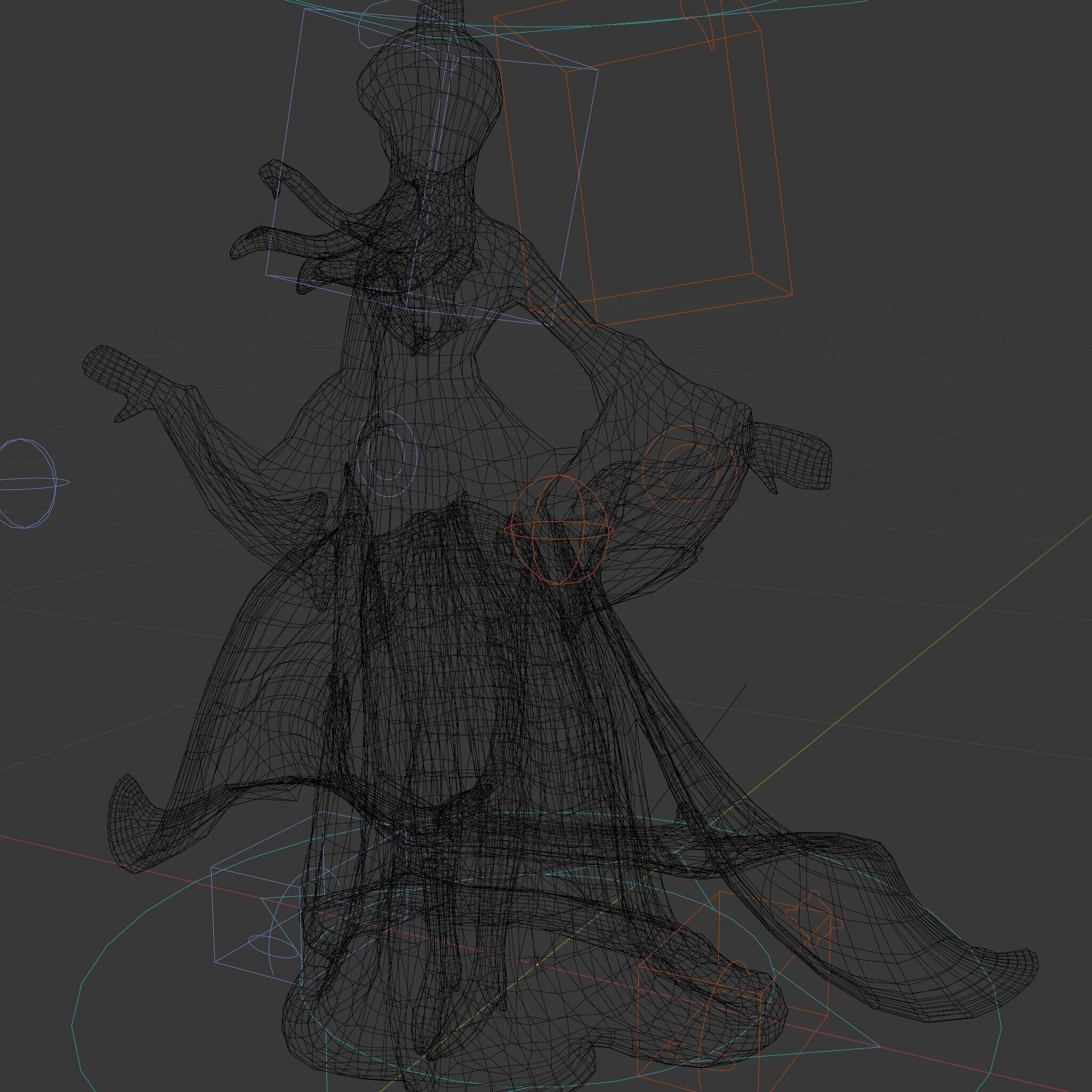 Elegant Princess Character Model Rigged and Animated Low-poly 3D model_8