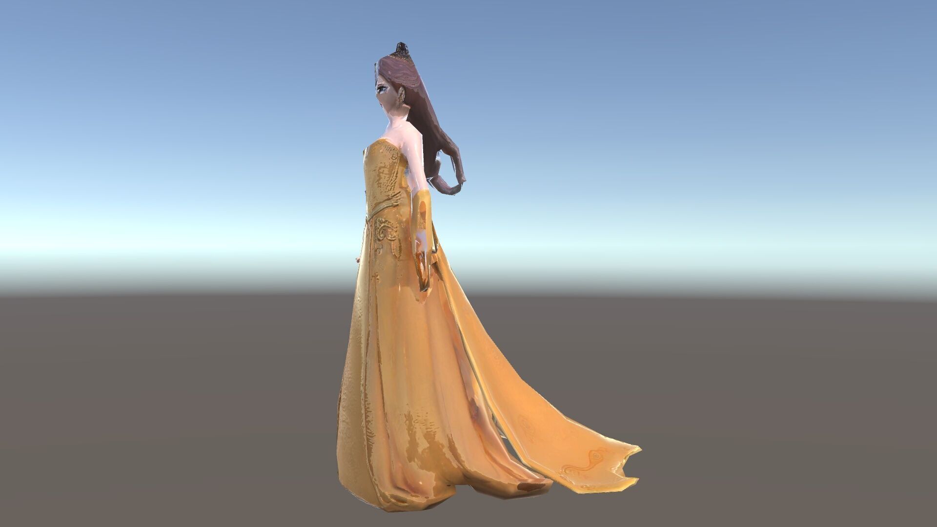 Elegant Princess Character Model Rigged and Animated Low-poly 3D model_34