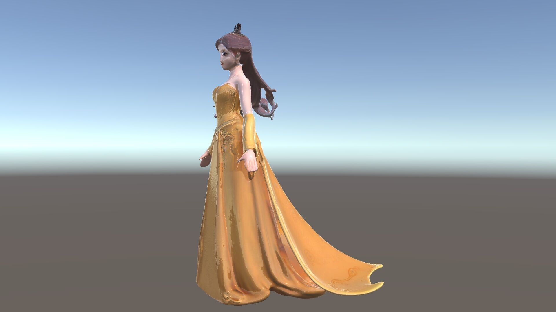 Elegant Princess Character Model Rigged and Animated Low-poly 3D model_5