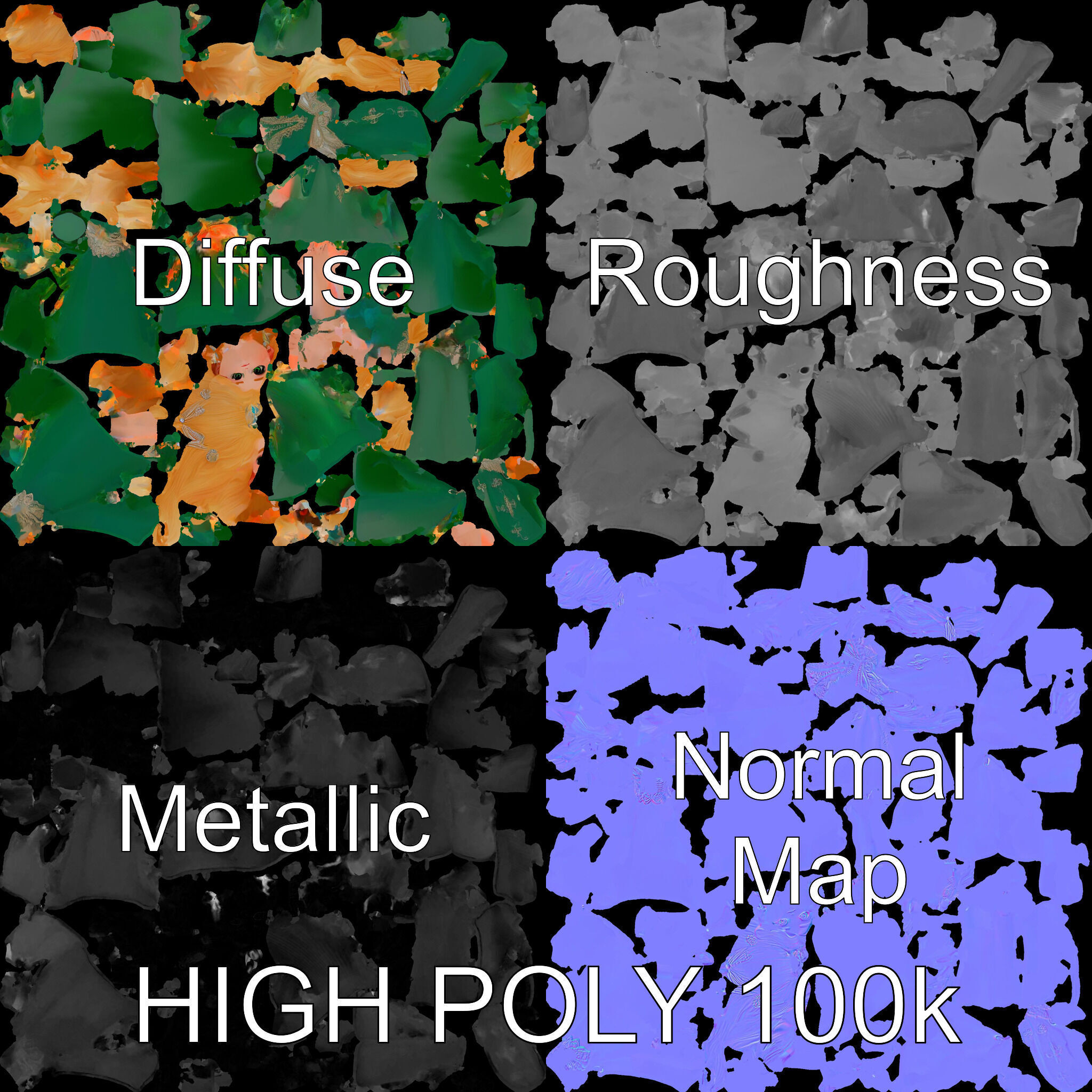 Enchanted Forest Fairy Princess Rigged and Animated Low-poly 3D model_3