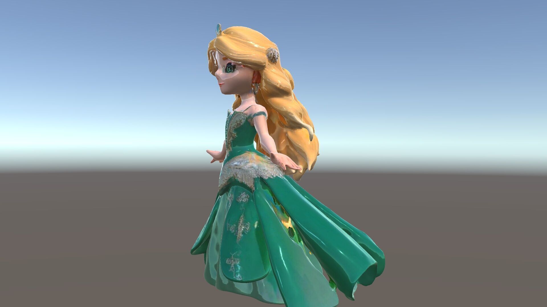 Enchanted Forest Fairy Princess Rigged and Animated Low-poly 3D model_5