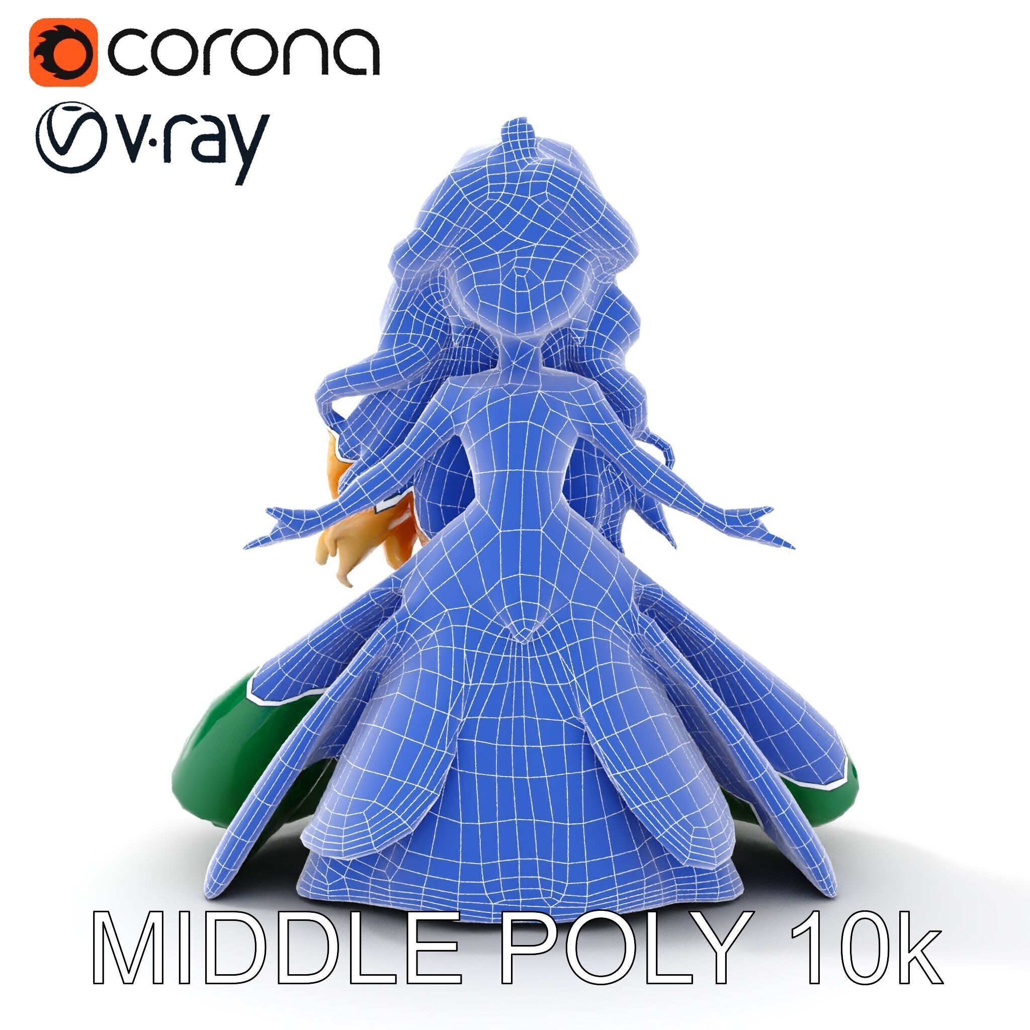 Enchanted Forest Fairy Princess Rigged and Animated Low-poly 3D model_30