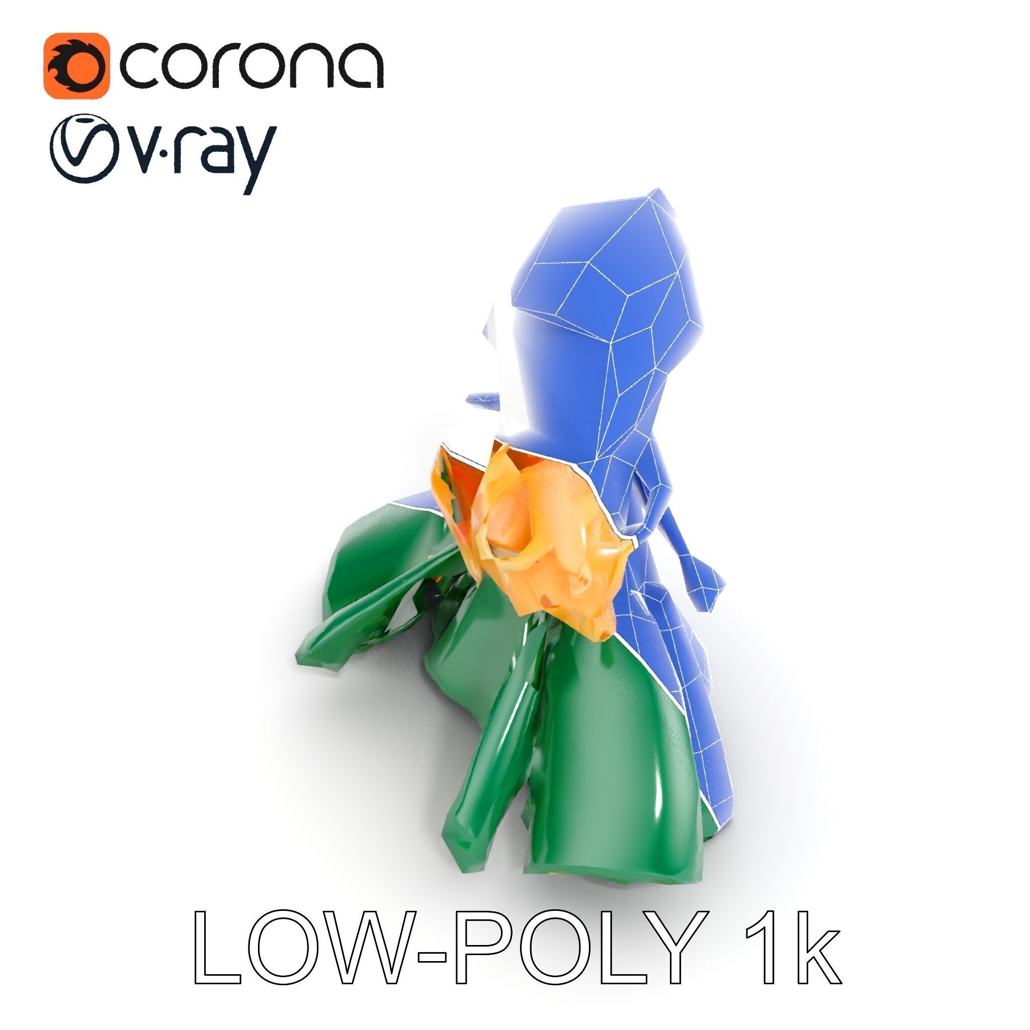 Enchanted Forest Fairy Princess Rigged and Animated Low-poly 3D model_9