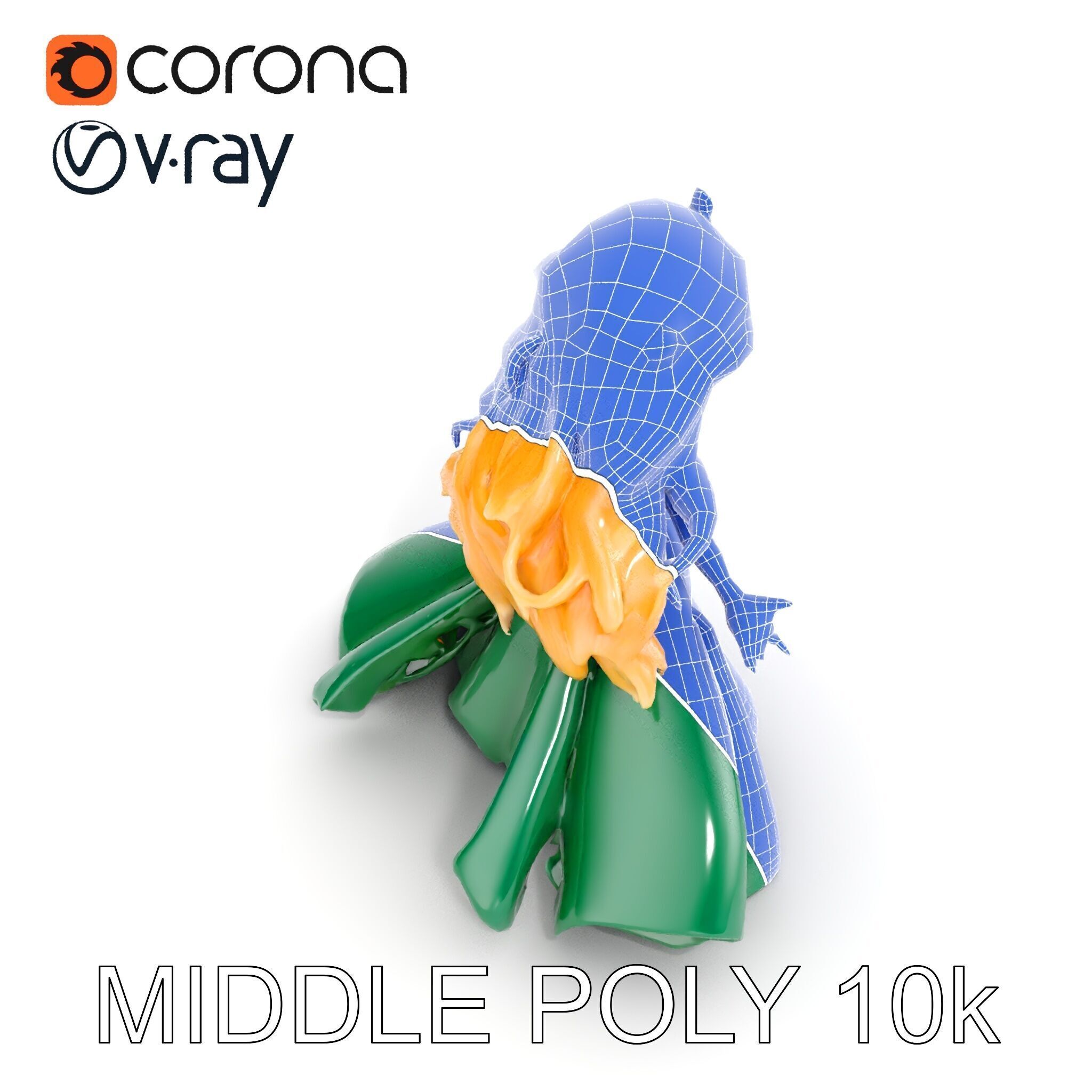 Enchanted Forest Fairy Princess Rigged and Animated Low-poly 3D model_17