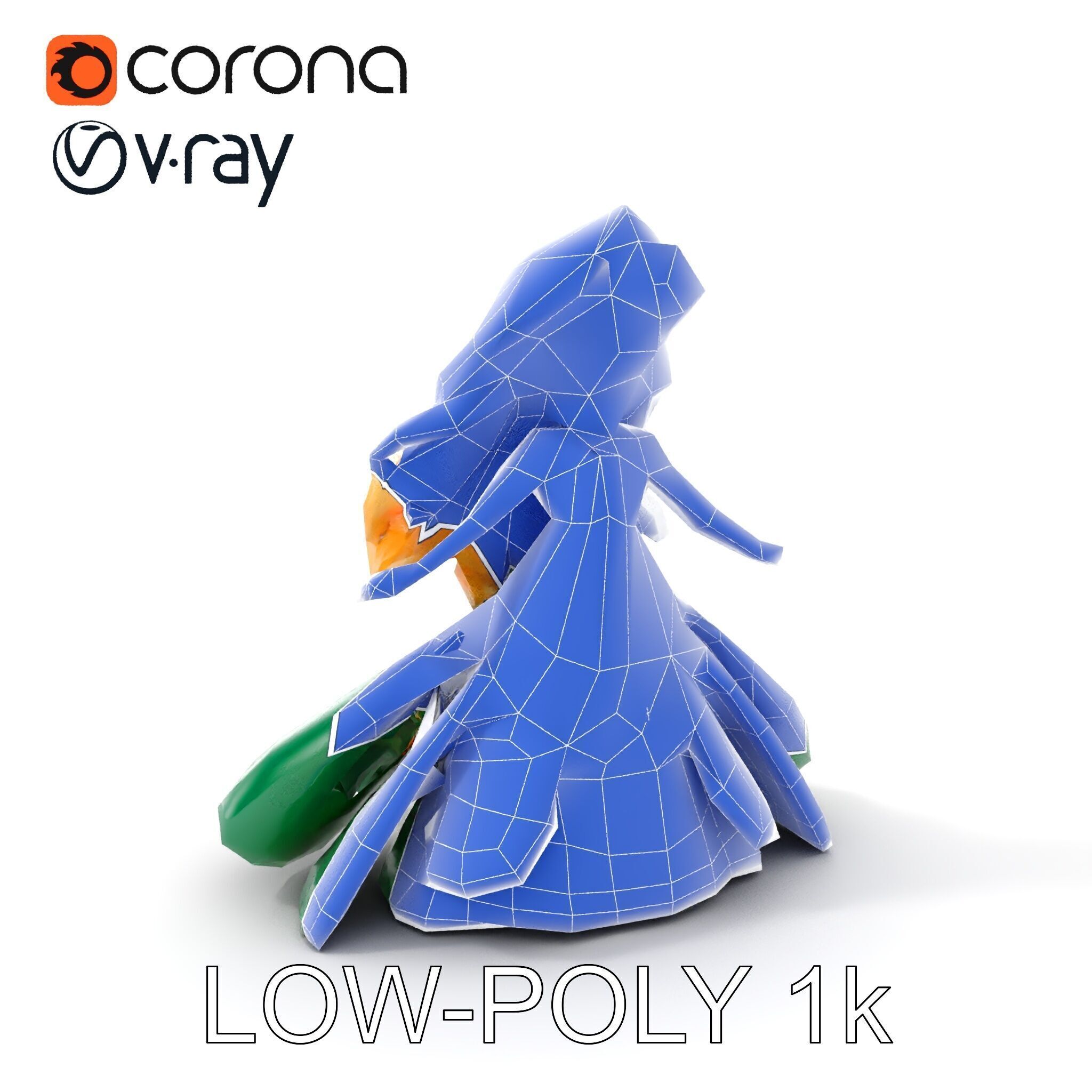Enchanted Forest Fairy Princess Rigged and Animated Low-poly 3D model_15