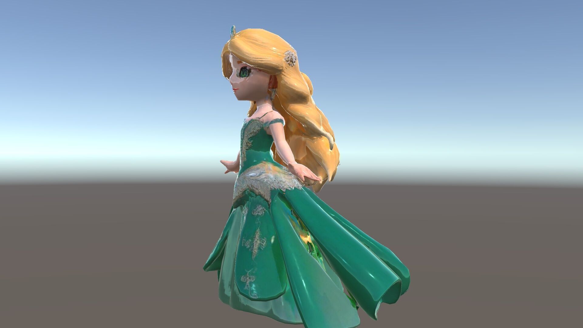 Enchanted Forest Fairy Princess Rigged and Animated Low-poly 3D model_37
