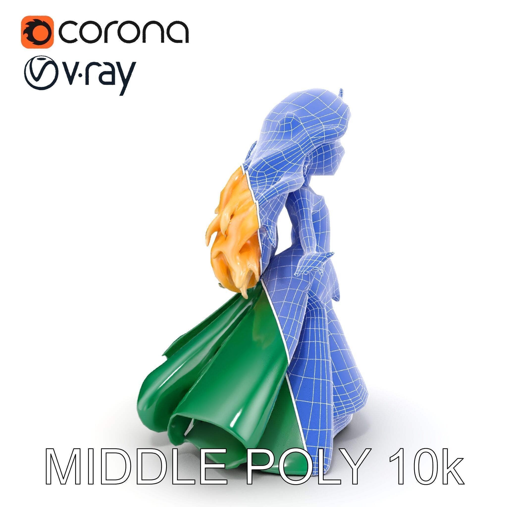 Enchanted Forest Fairy Princess Rigged and Animated Low-poly 3D model_36