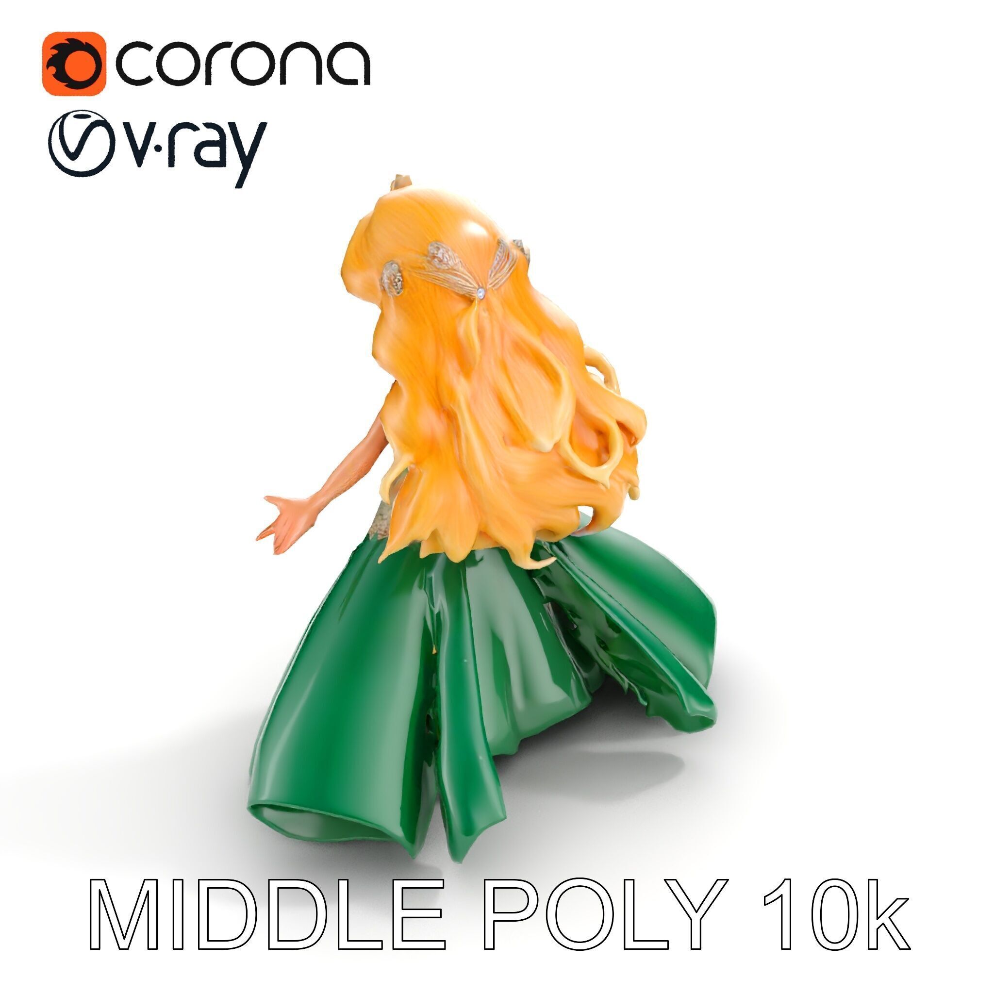 Enchanted Forest Fairy Princess Rigged and Animated Low-poly 3D model_14