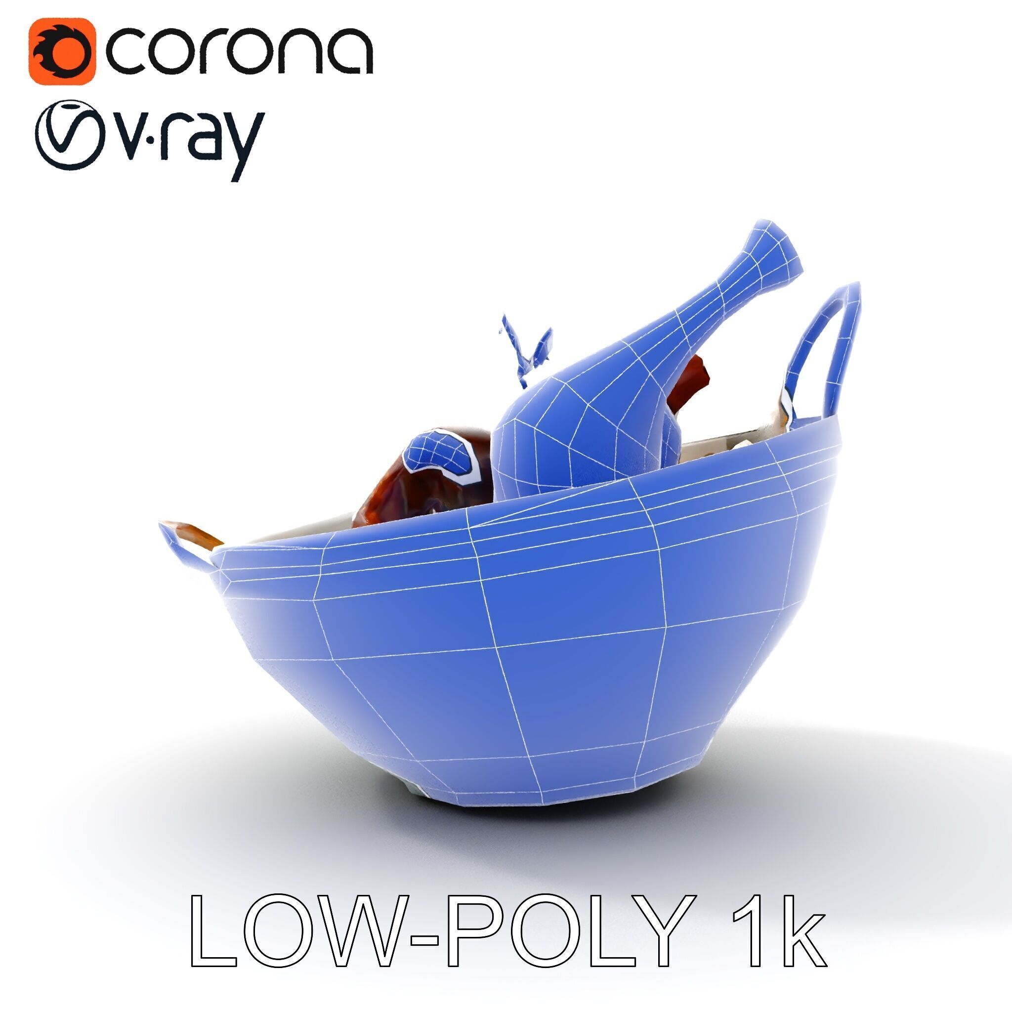 Curry Chicken and Rice Bowl D Model Pack Low-poly 3D model_31