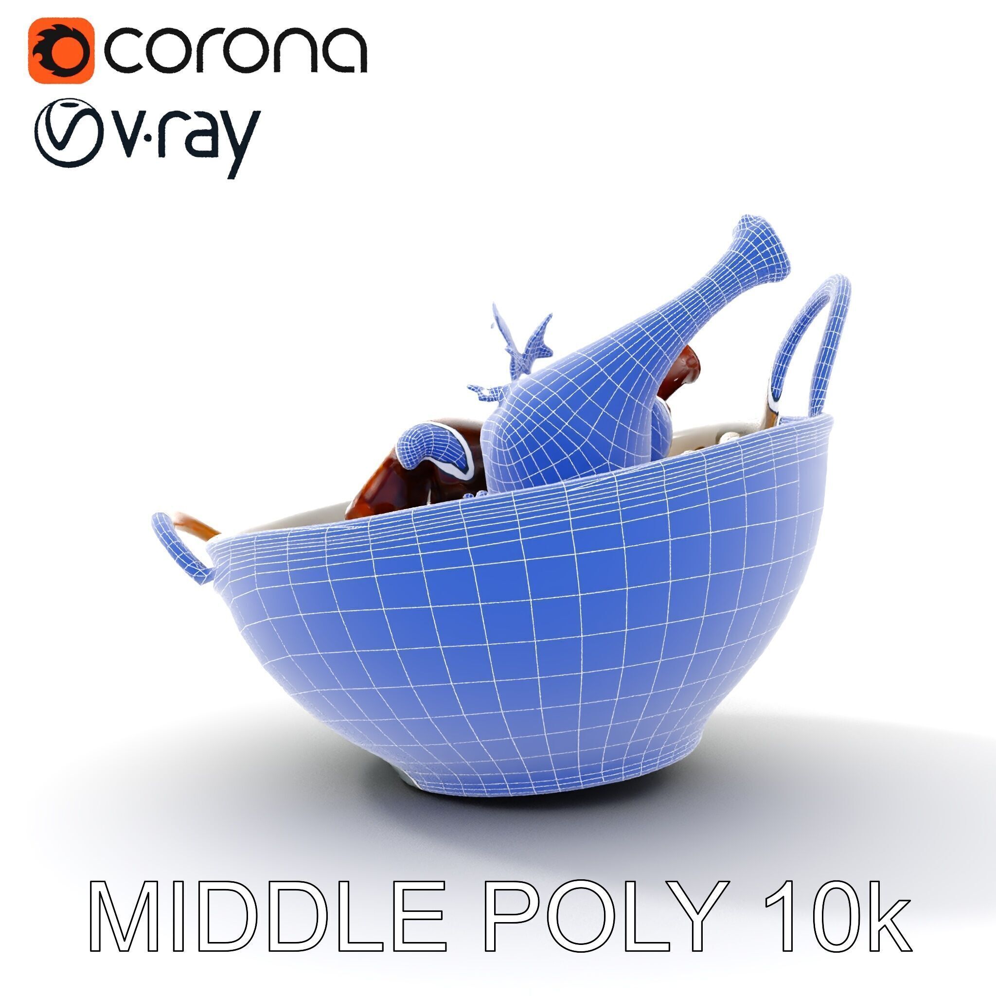Curry Chicken and Rice Bowl D Model Pack Low-poly 3D model_30