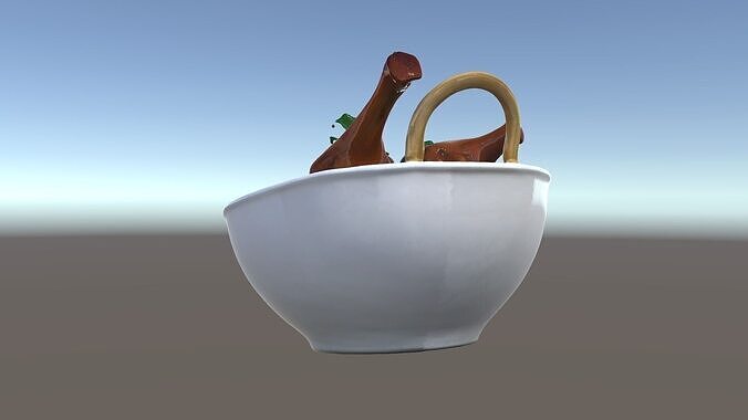 Curry Chicken and Rice Bowl D Model Pack Low-poly 3D model 5
