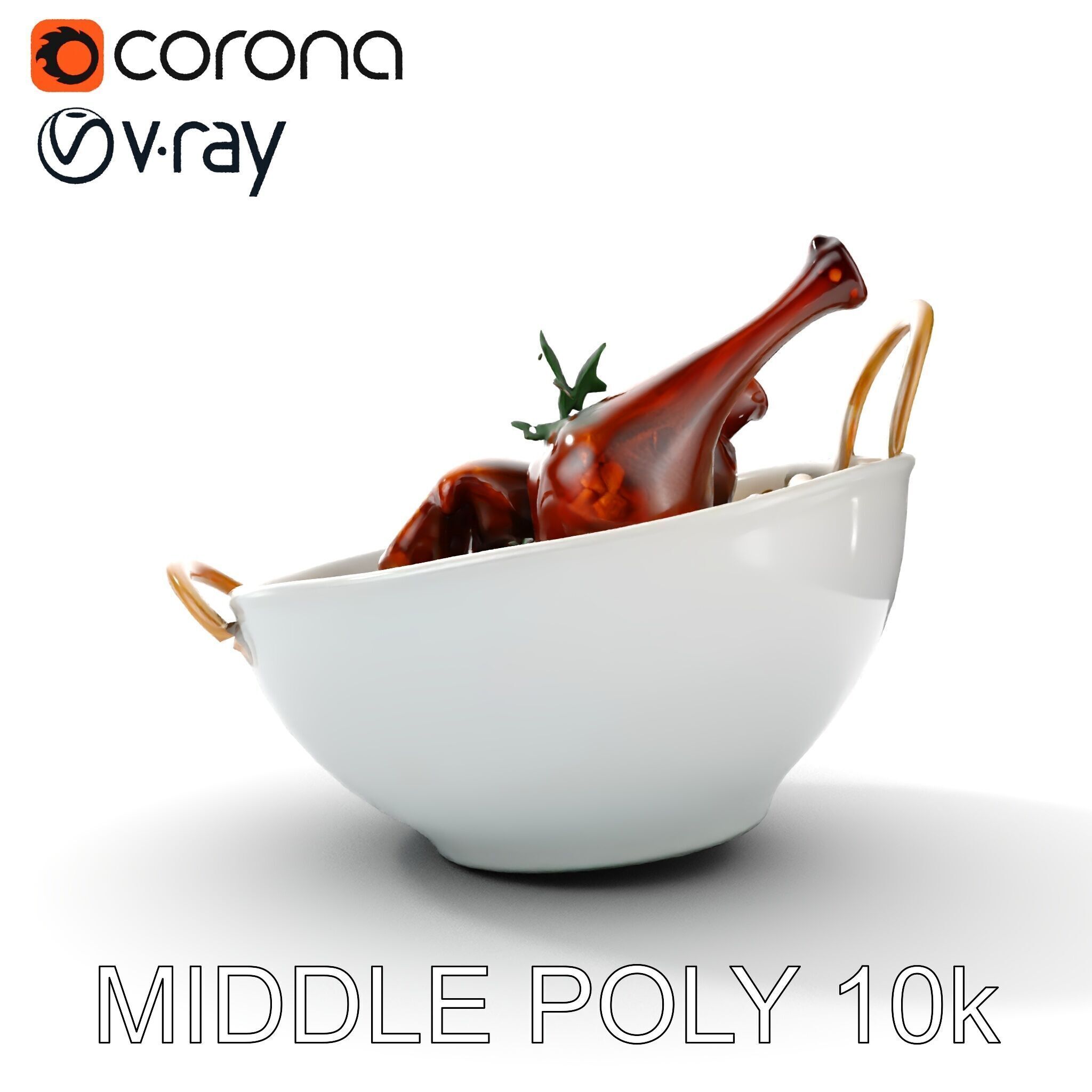 Curry Chicken and Rice Bowl D Model Pack Low-poly 3D model_13